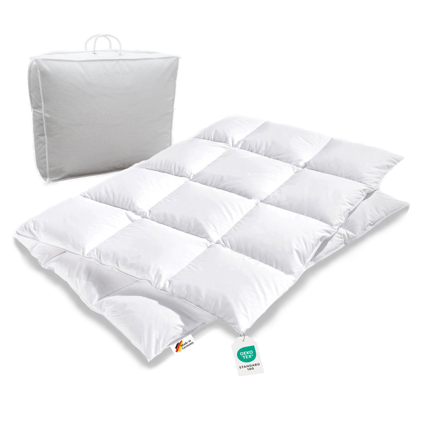 Eine gefaltete Bettdecke 155x220 Daunen Waermestufe fünf
