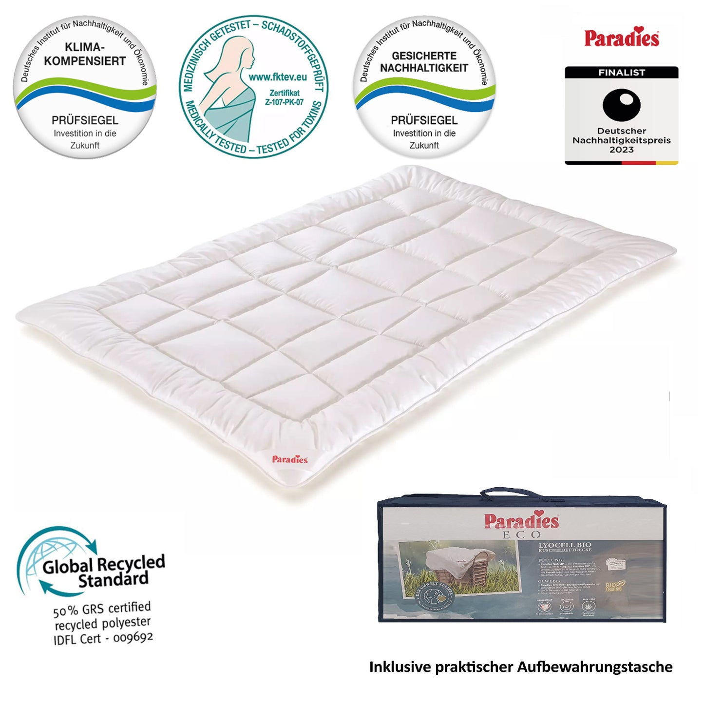 Paradies Amera Bio sommerleicht Sommer Bettdecke Sommerdecke 135x200
