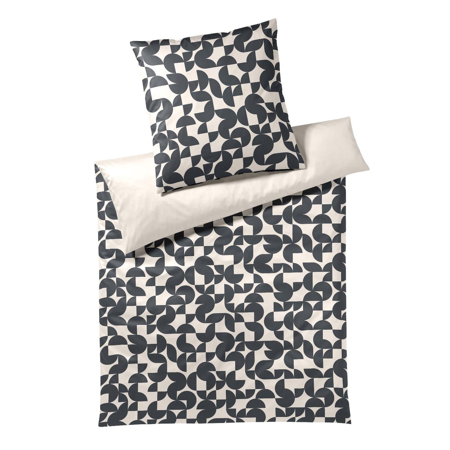 Elegante Mako Satin Bettwäsche Studio Graphic 24533-9 Grau 135x200