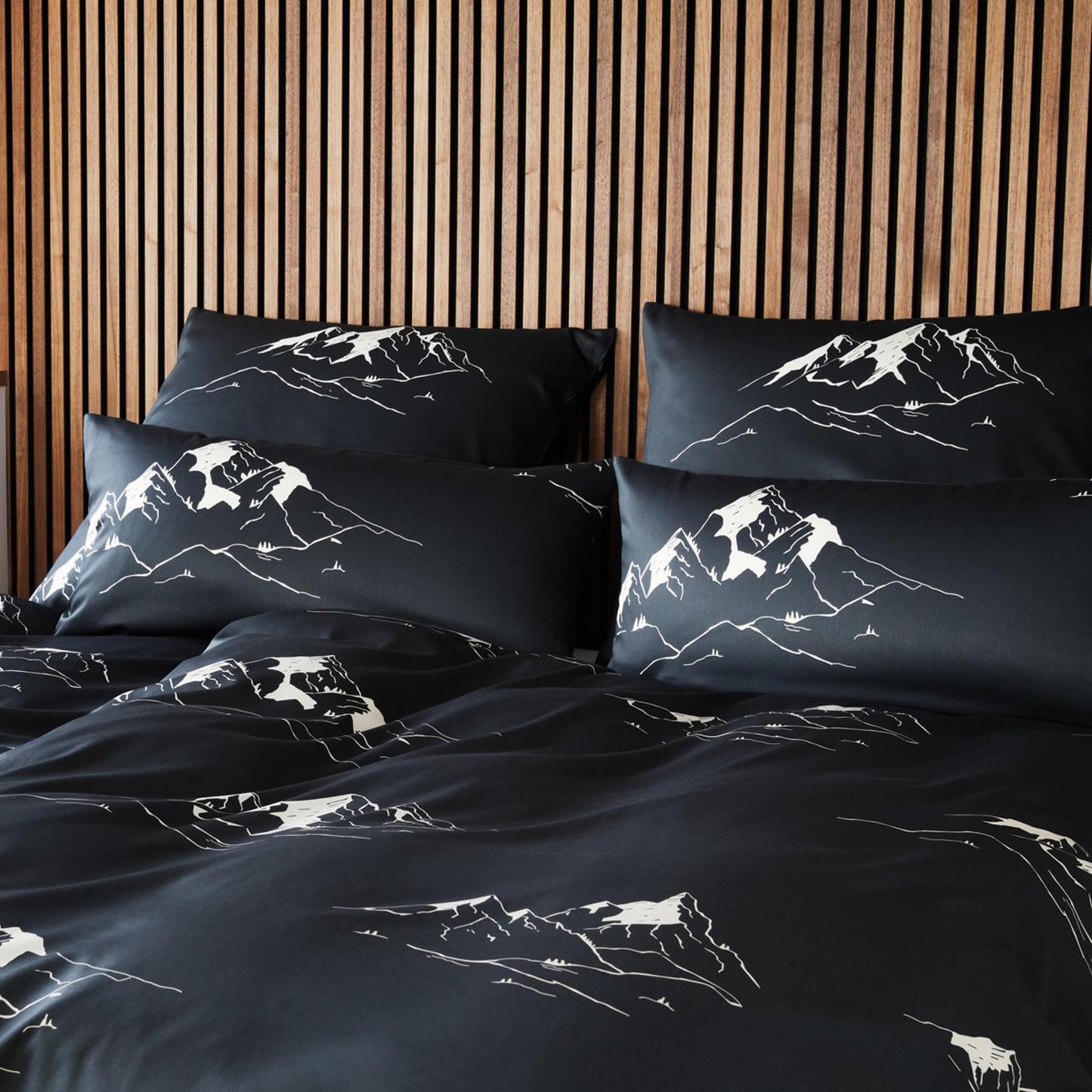 Elegante Mako Satin Bettwäsche Mountain Top 24548-9 graphit 135x200