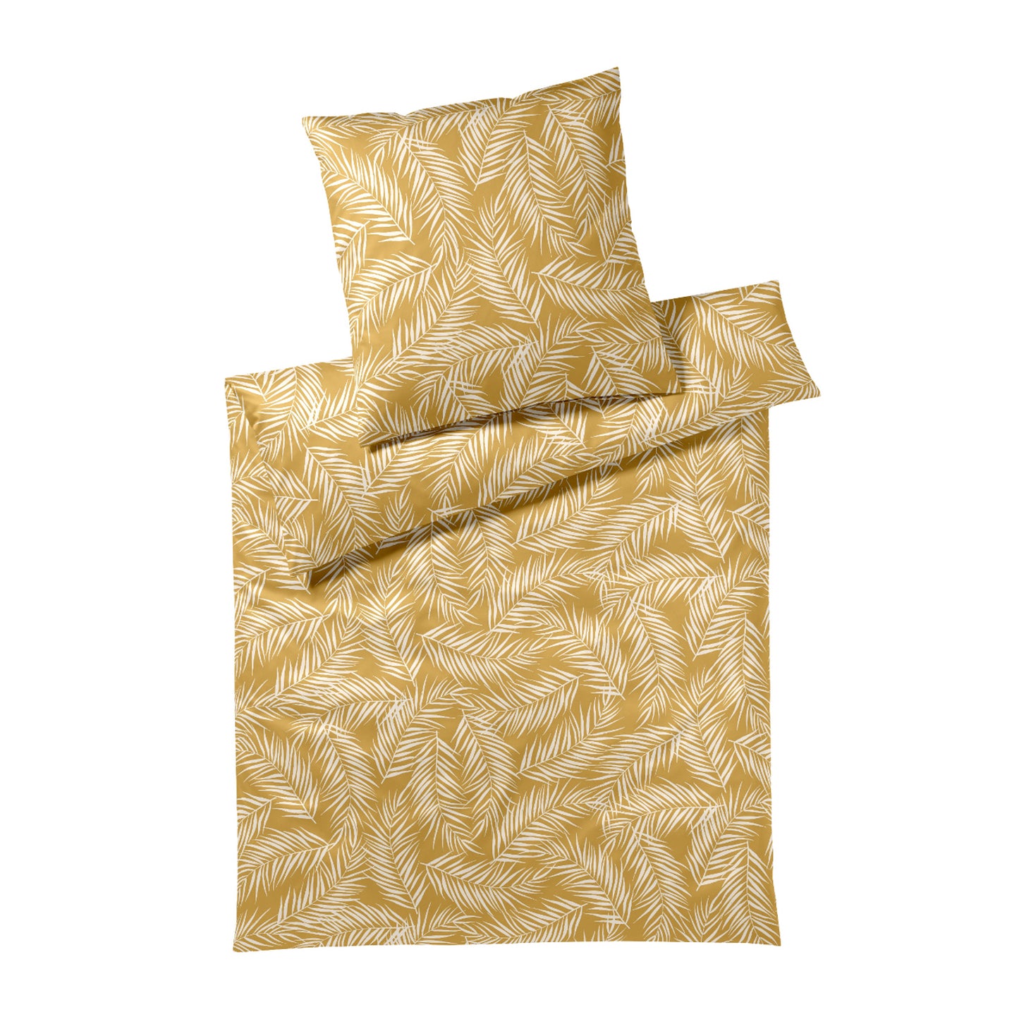 Elegante Mako Satin Bettwäsche Maison Leaves 24551-3 Gold 135x200