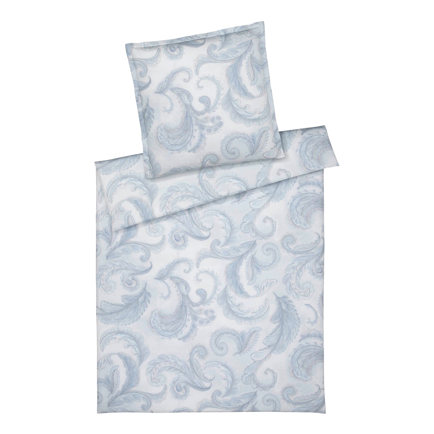 Elegante Mako Satin Bettwäsche Grandezza 24554-2 rauchblau 135x200