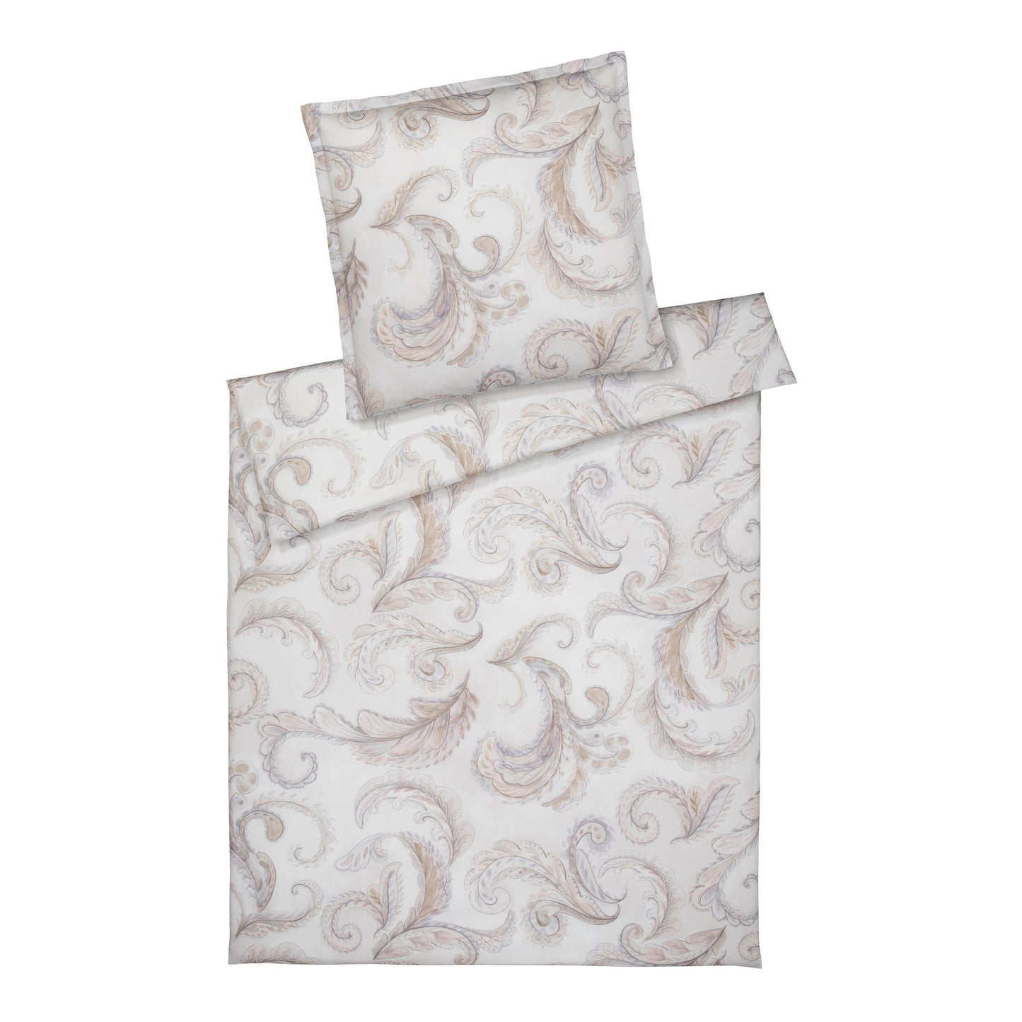 Elegante Mako Satin Bettwäsche Grandezza 24554-7 ecru Paisley 135x200