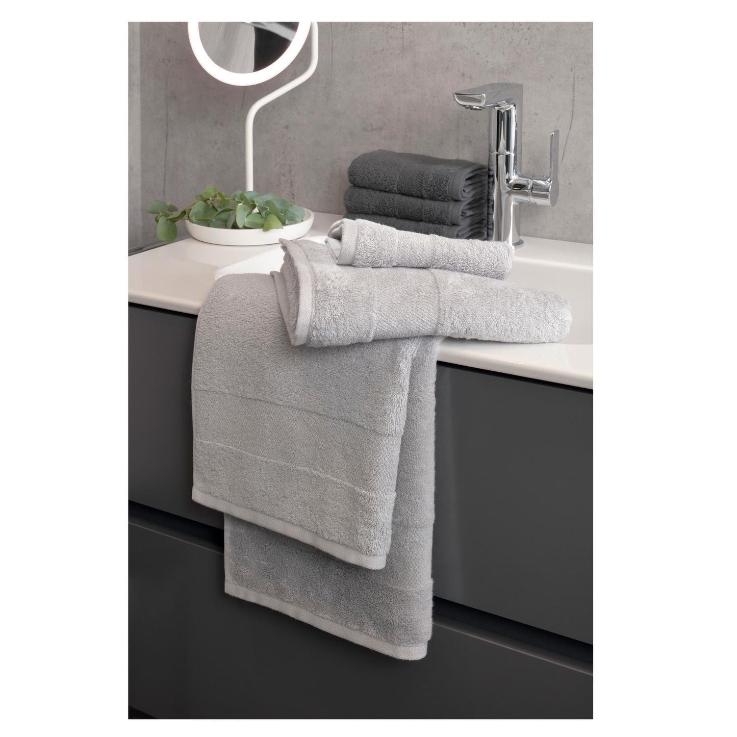2 Stück Villeroy & Boch Handtücher One 2550-774 graphit 50x100