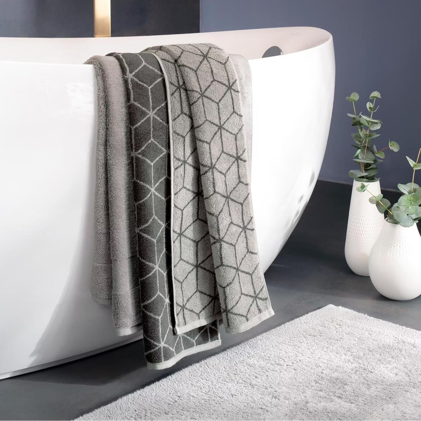 2 Stück Villeroy & Boch Handtuch Coordinates 2557-77 stone 50x100