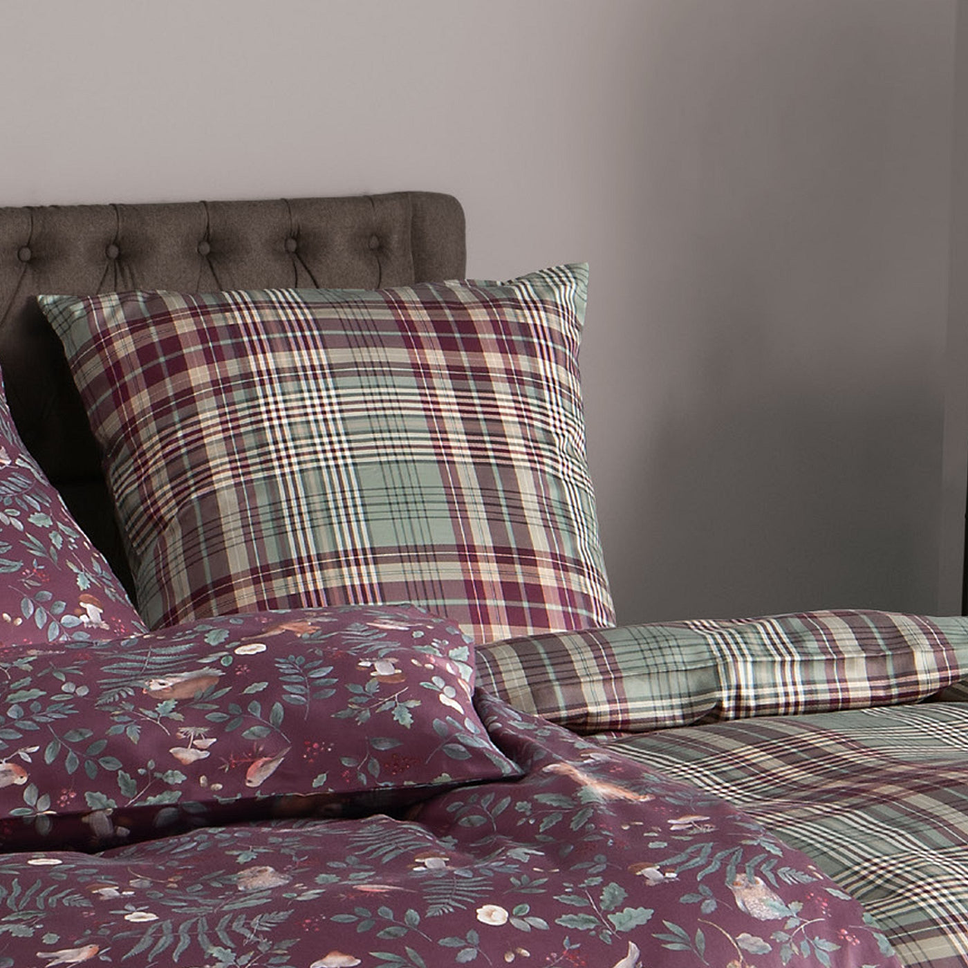 Elegante Flanell Bettwäsche Liverpool 26009-4 Grün kariert 135x200