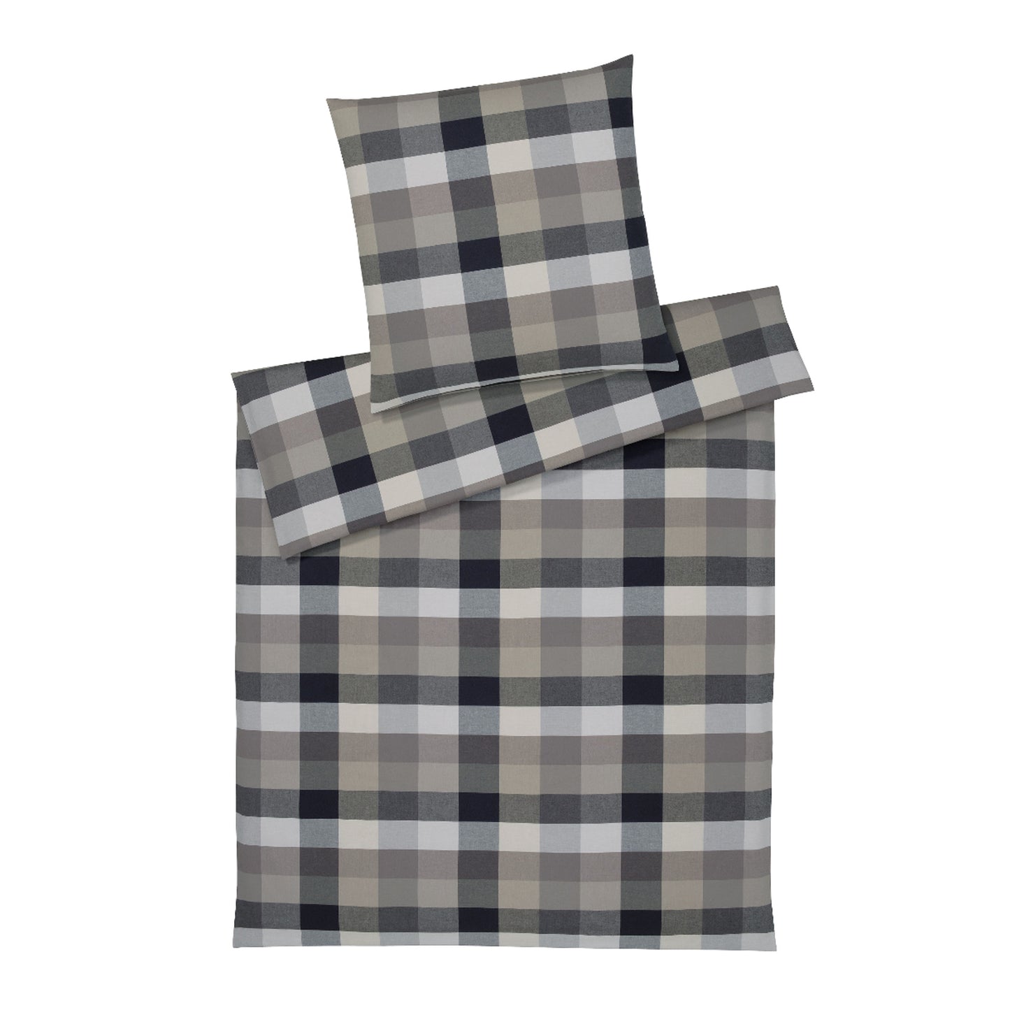 Elegante Flanell Bettwäsche Hamilton 26014-7 Kariert Natur 135x200