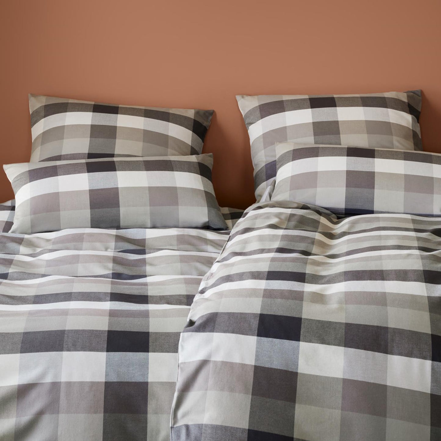 Elegante Flanell Bettwäsche Hamilton 26014-7 Kariert Natur 135x200