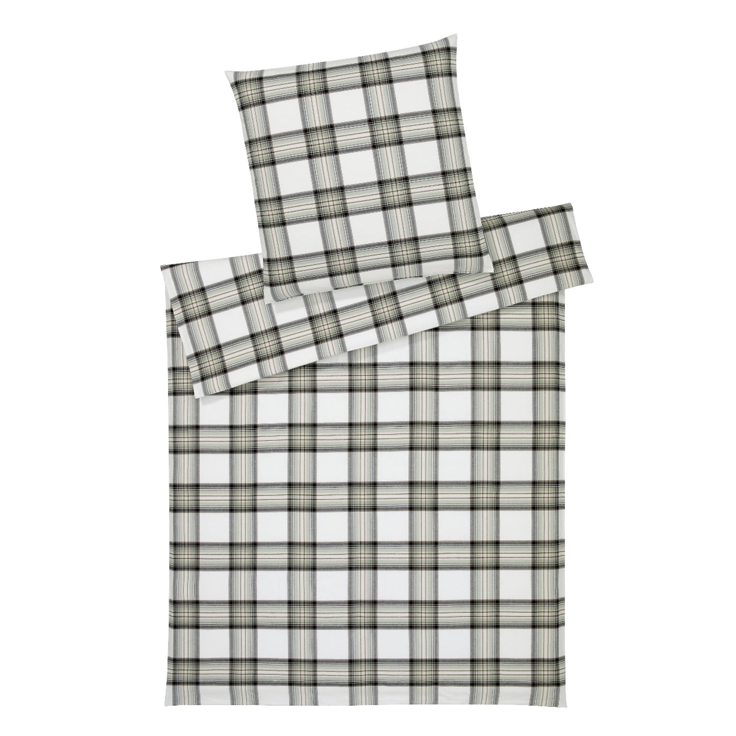 Elegante Flanell Bettwäsche Westminster 2666-44 Kariert Natur 135x200