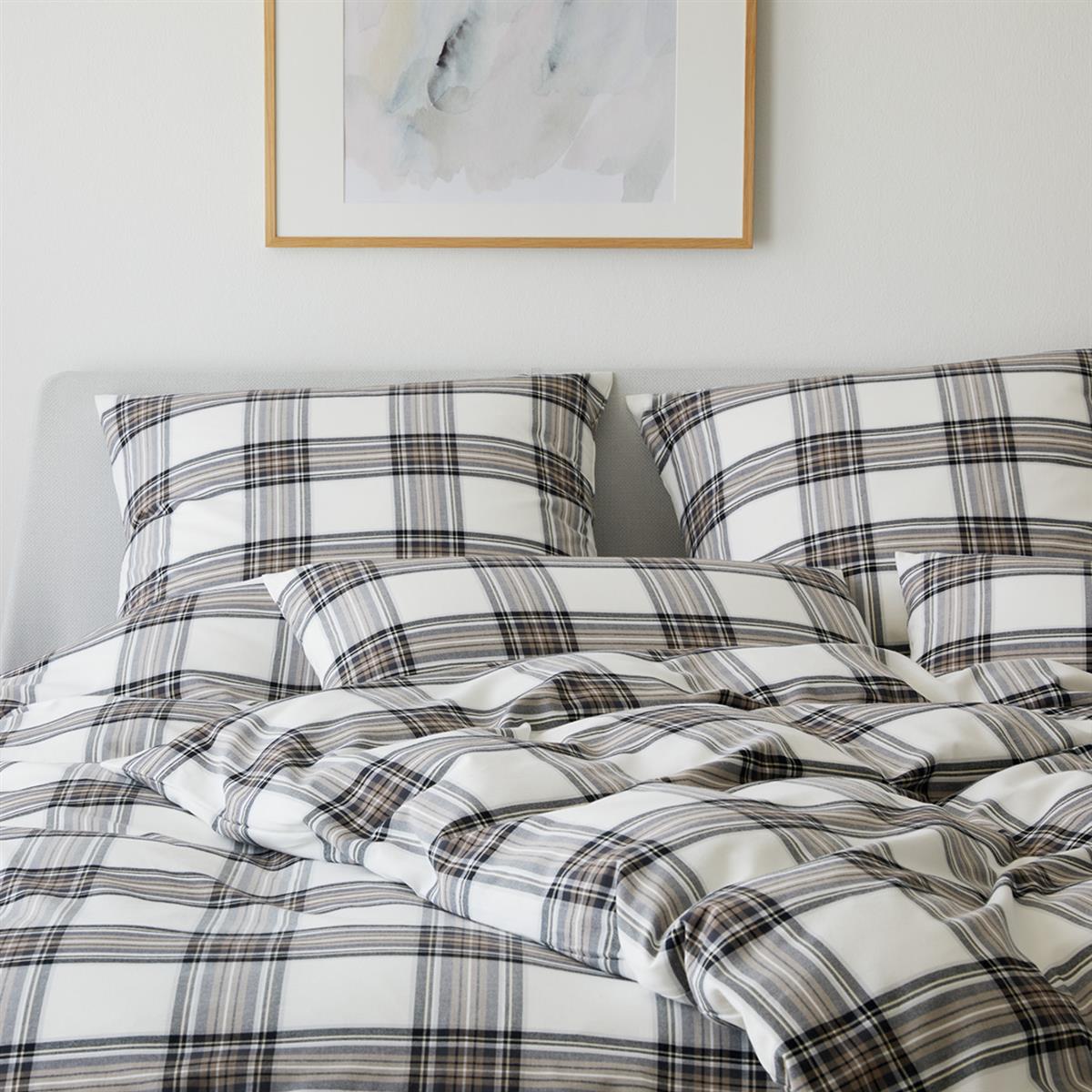 Elegante Flanell Bettwäsche Westminster Braun 135 x 200 cm – bettenhaus-breuer