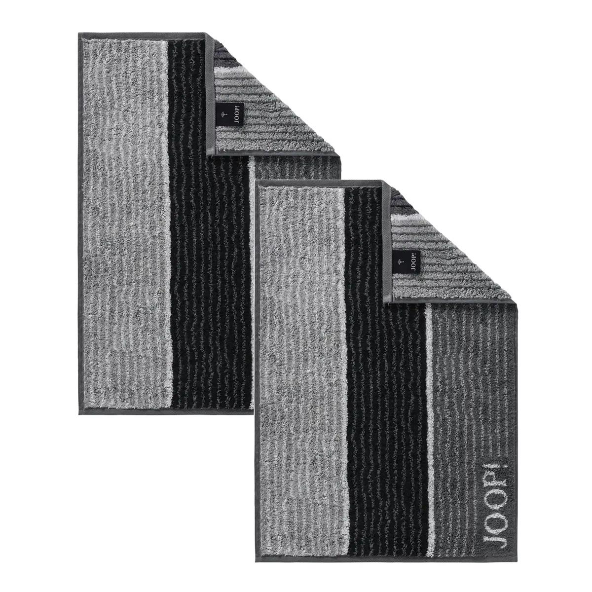 2 Stück Joop! Frottier Gästetuch 1658-97 Lines Schwarz 30x50