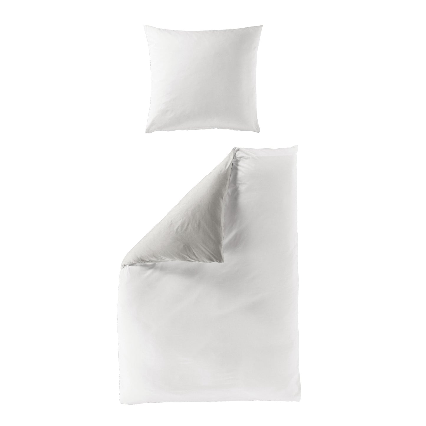 Bierbaum einfarbige Wende Bettwäsche 3297-12 weiß silber 135x200