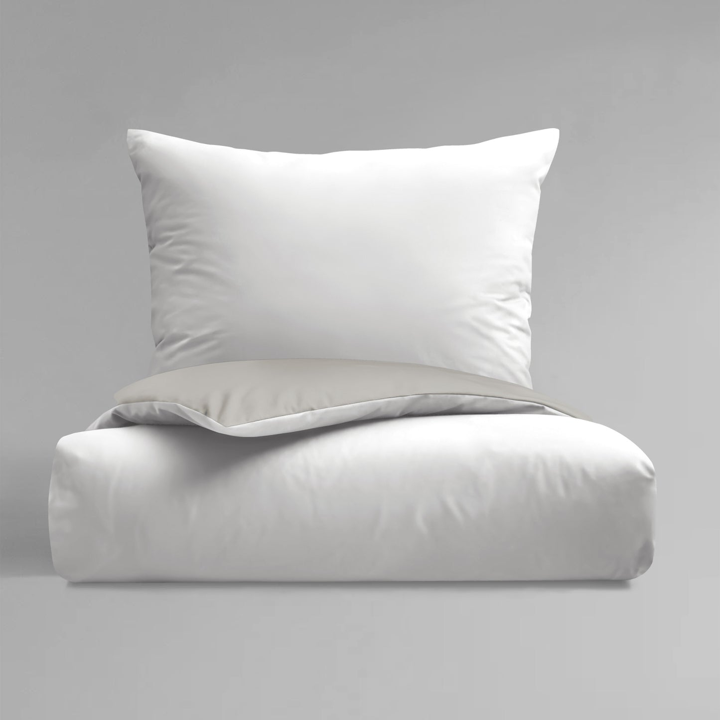 Bierbaum einfarbige Wende Bettwäsche 3297-12 weiß silber 135x200