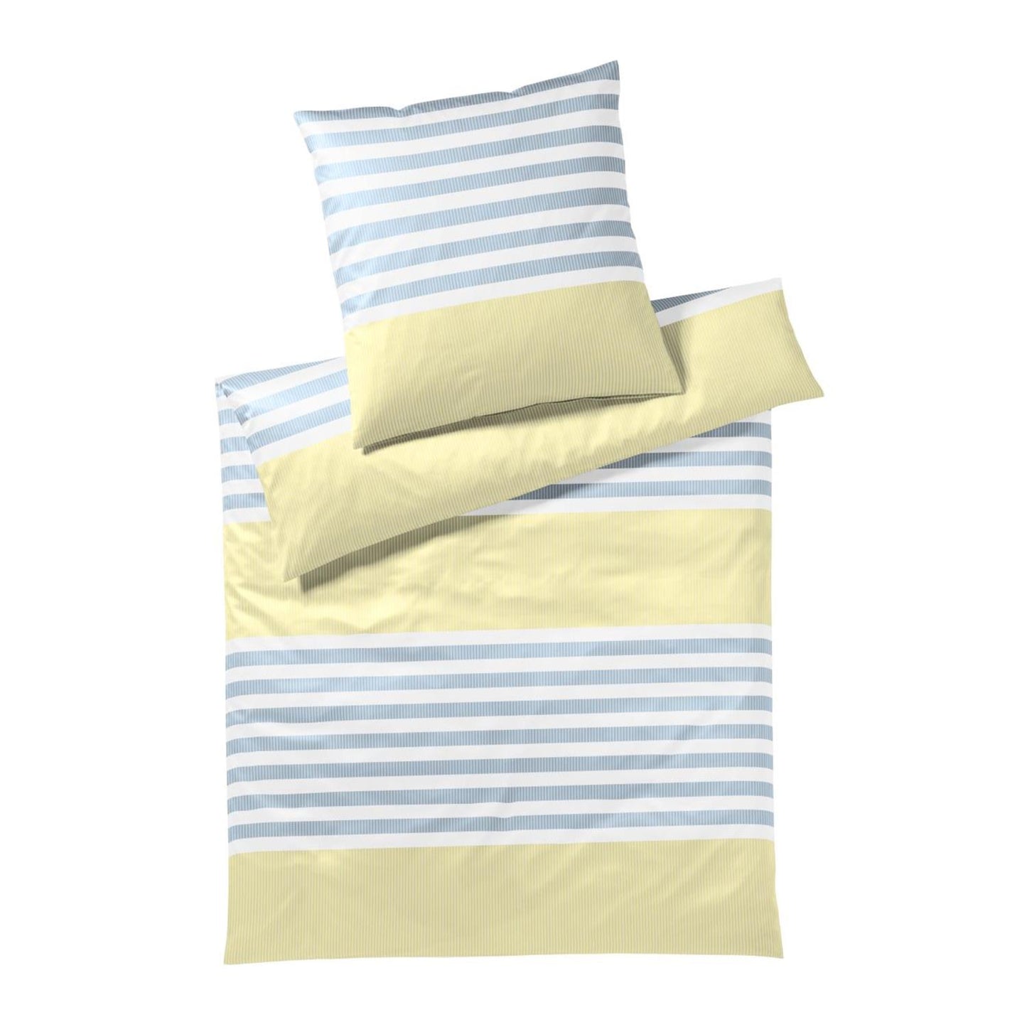 Luxuriöse Bettwäsche aus hautsympathischer Interlock Jersey – gemachtes Bett im Design Summerstripe, ideal für Allergiker.