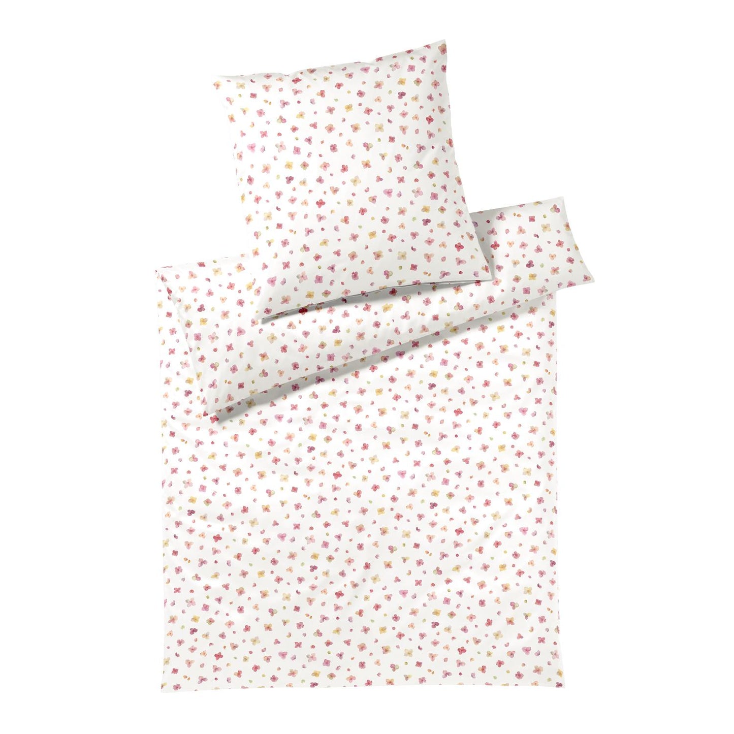 Elegante Interlock Jersey Bettwäsche Petals 3601-1 Blumen Rosa 135x200