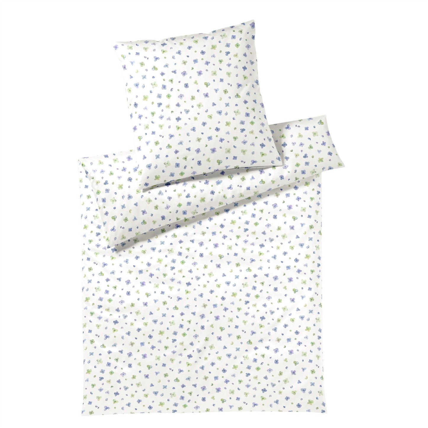 Elegante Interlock Jersey Bettwäsche Petals 3601-2 Blumen blau 135x200