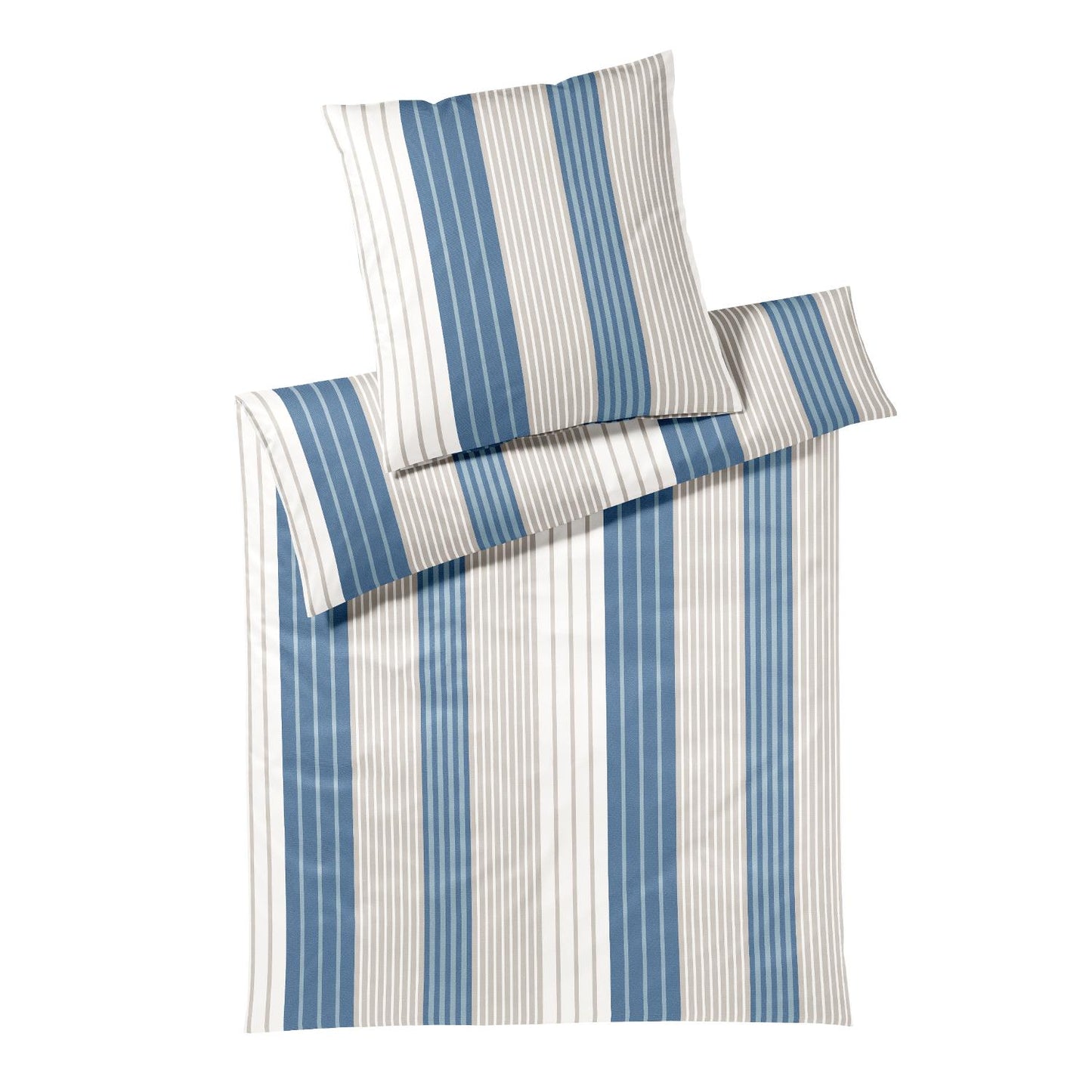 Elegante Interlock Jersey Bettwäsche Range 3604-2 Natur Blau 135x200