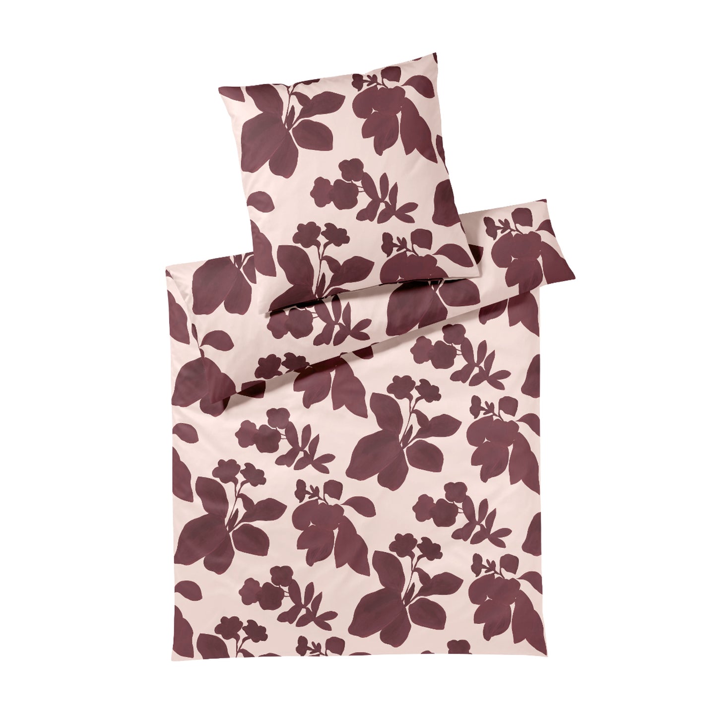 Elegante Interlock Jersey Bettwäsche Shadows 3609-1 rose Blume 135x200