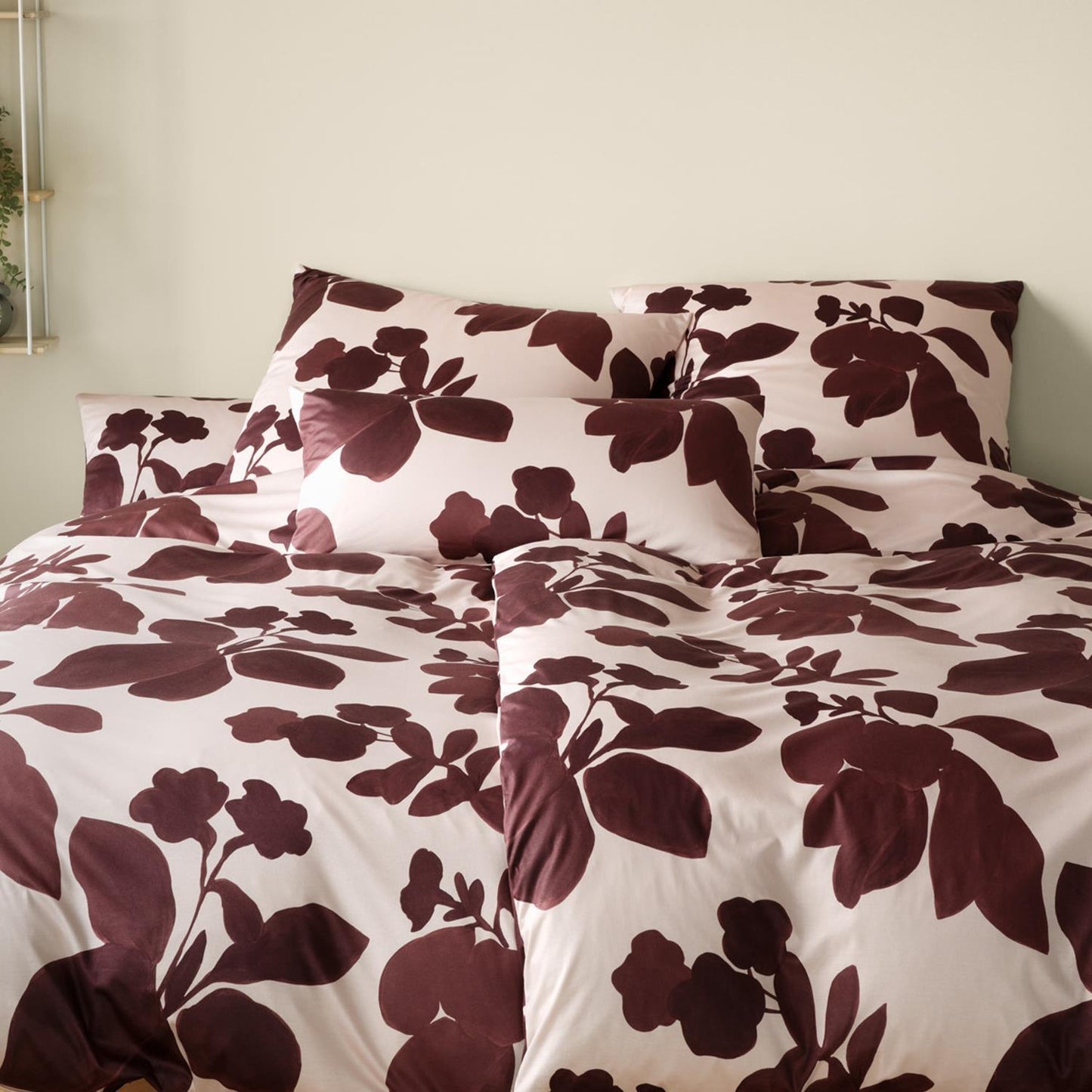 Elegante Interlock Jersey Bettwäsche Shadows 3609-1 rose Blume 135x200
