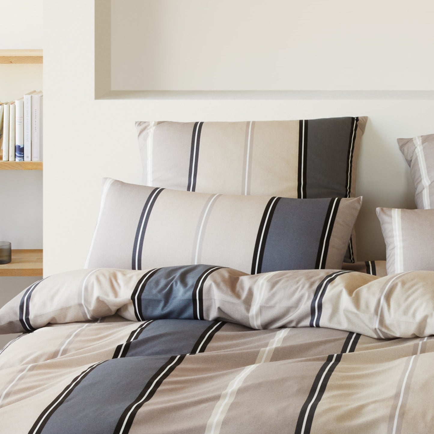 Elegante Interlock Jersey Bettwäsche Queens 3628-9 kiesel sand 135x200
