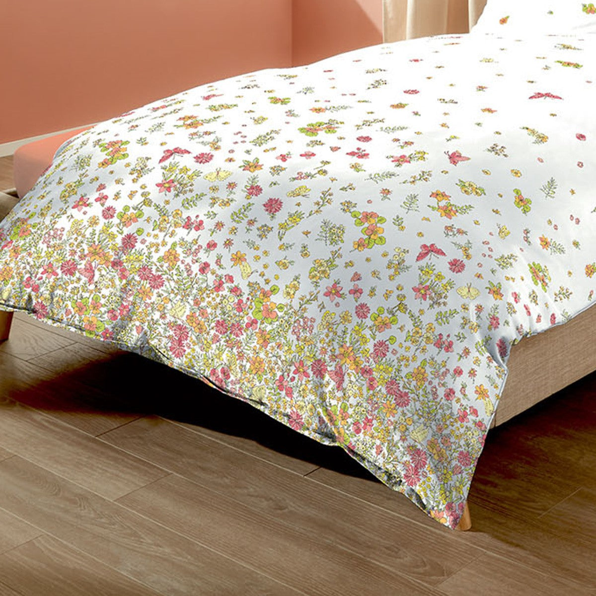 Bettwäsche Mako Satin Annabell Mehrfarbig mit Blumenmuster 135 x 200 cm