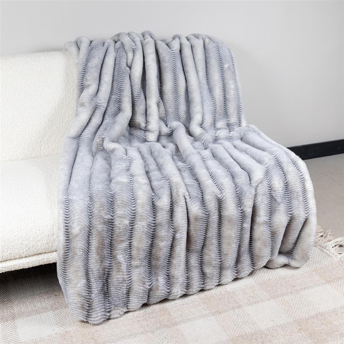 Felldecke Star Home Wohndecke Webpelz Alura silber grau 150x200