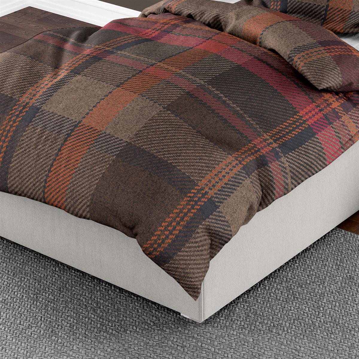 Bettwäsche Bierbaum Soft Cotton 4046-80 Kariert Braun Orange 135x200