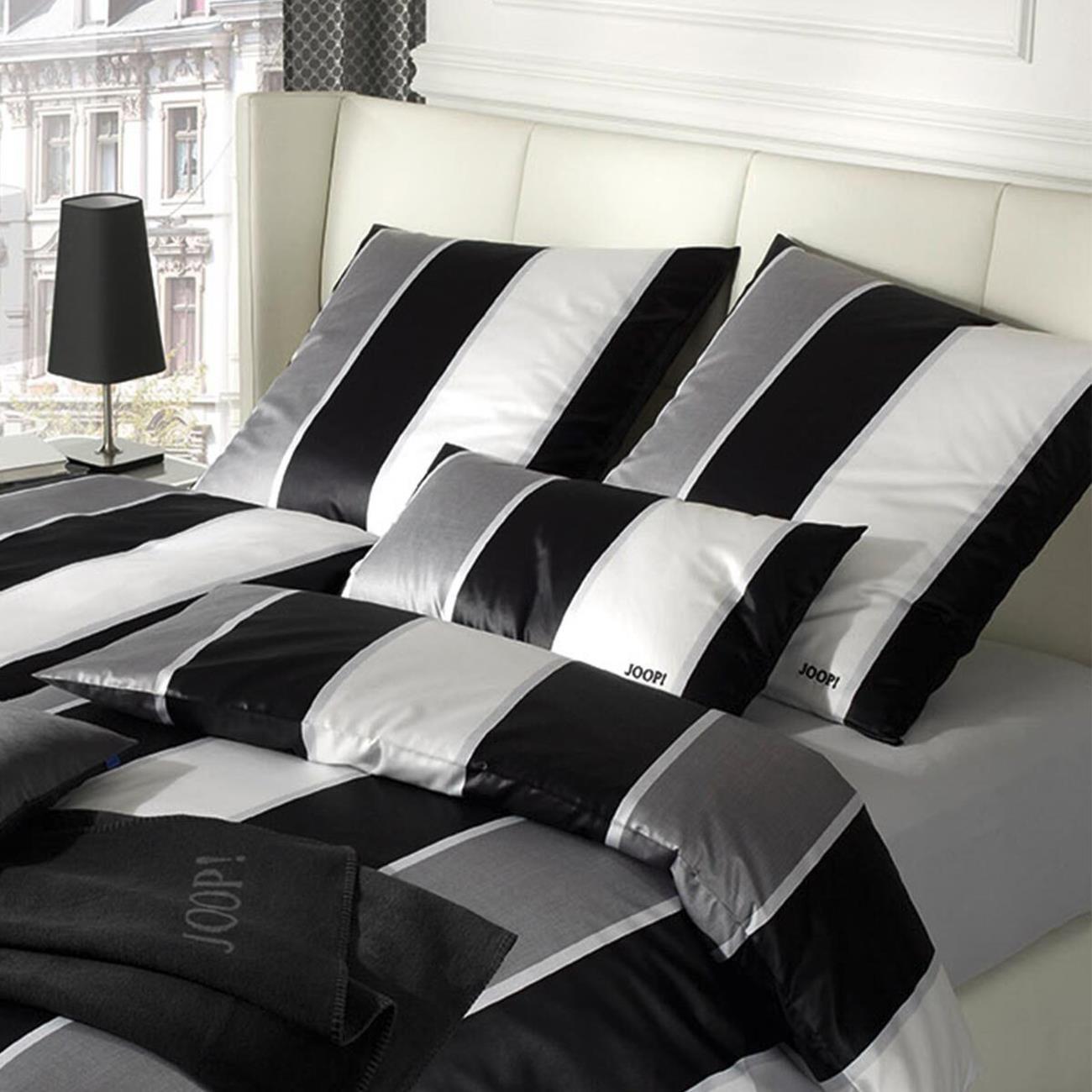 JOOP! Comfort Satin Bettwäsche Lines 4055-0 Streifen Grau Weiß 135x200