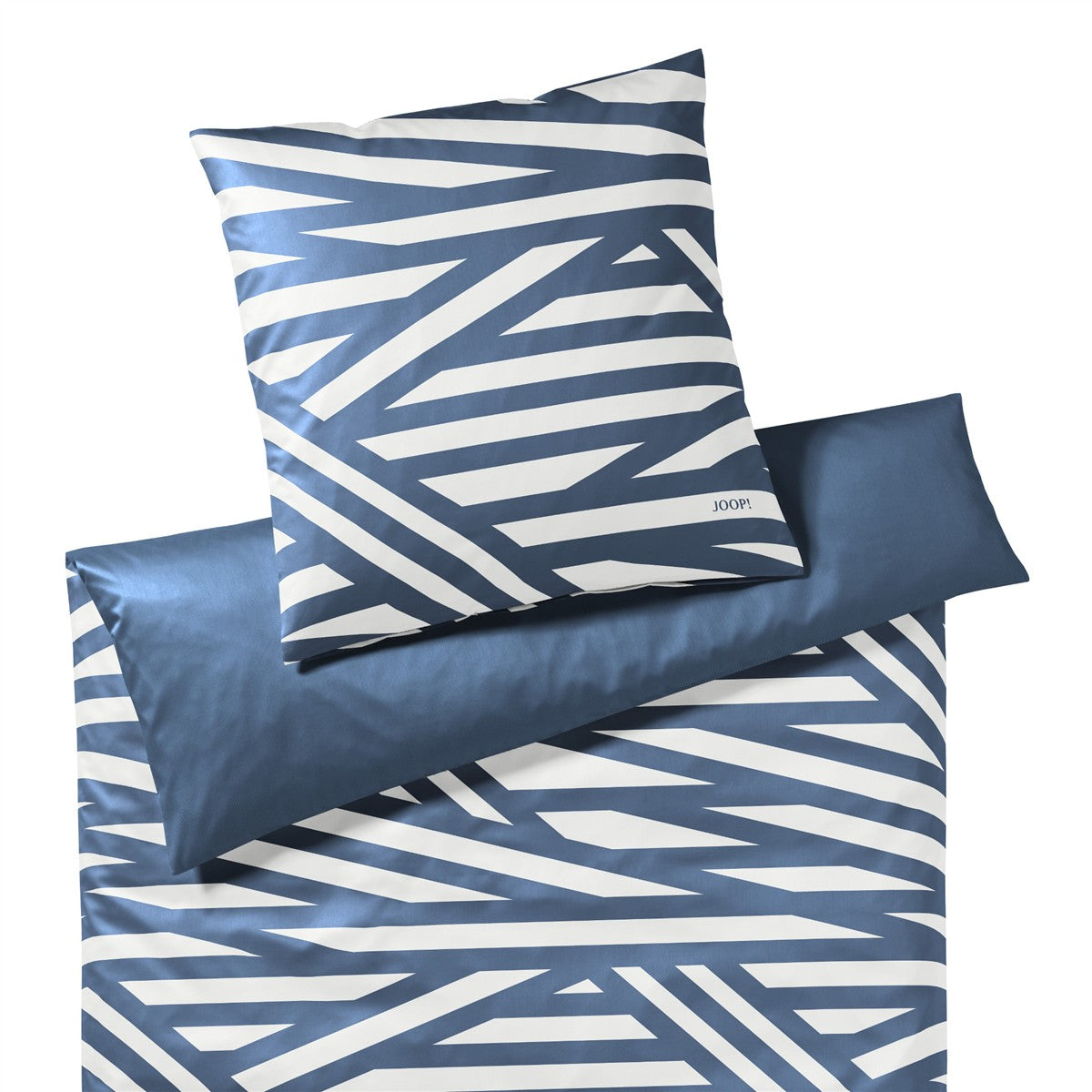 JOOP! Comfort Satin Bettwäsche 4102-2 Cross Beige Blau 135x200