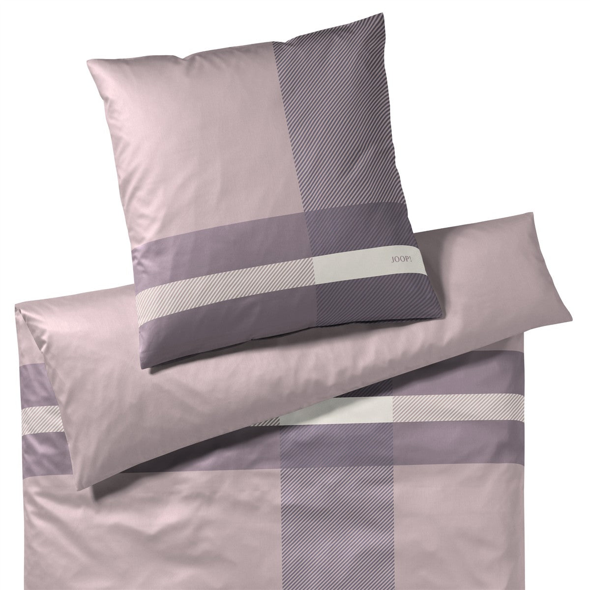 JOOP! Mako Satin Bettwäsche Modern 4104-5 Streifen lila beere 135x200