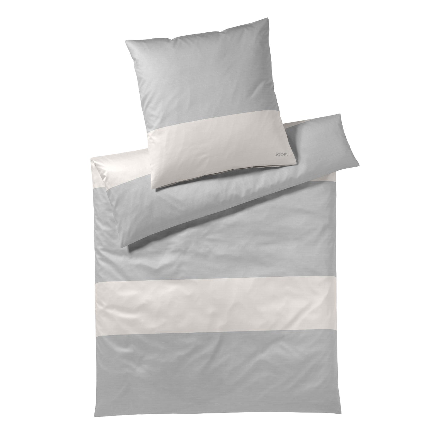 JOOP! Comfort Satin Bettwäsche Split 4118-9 Streifen grau 135x200