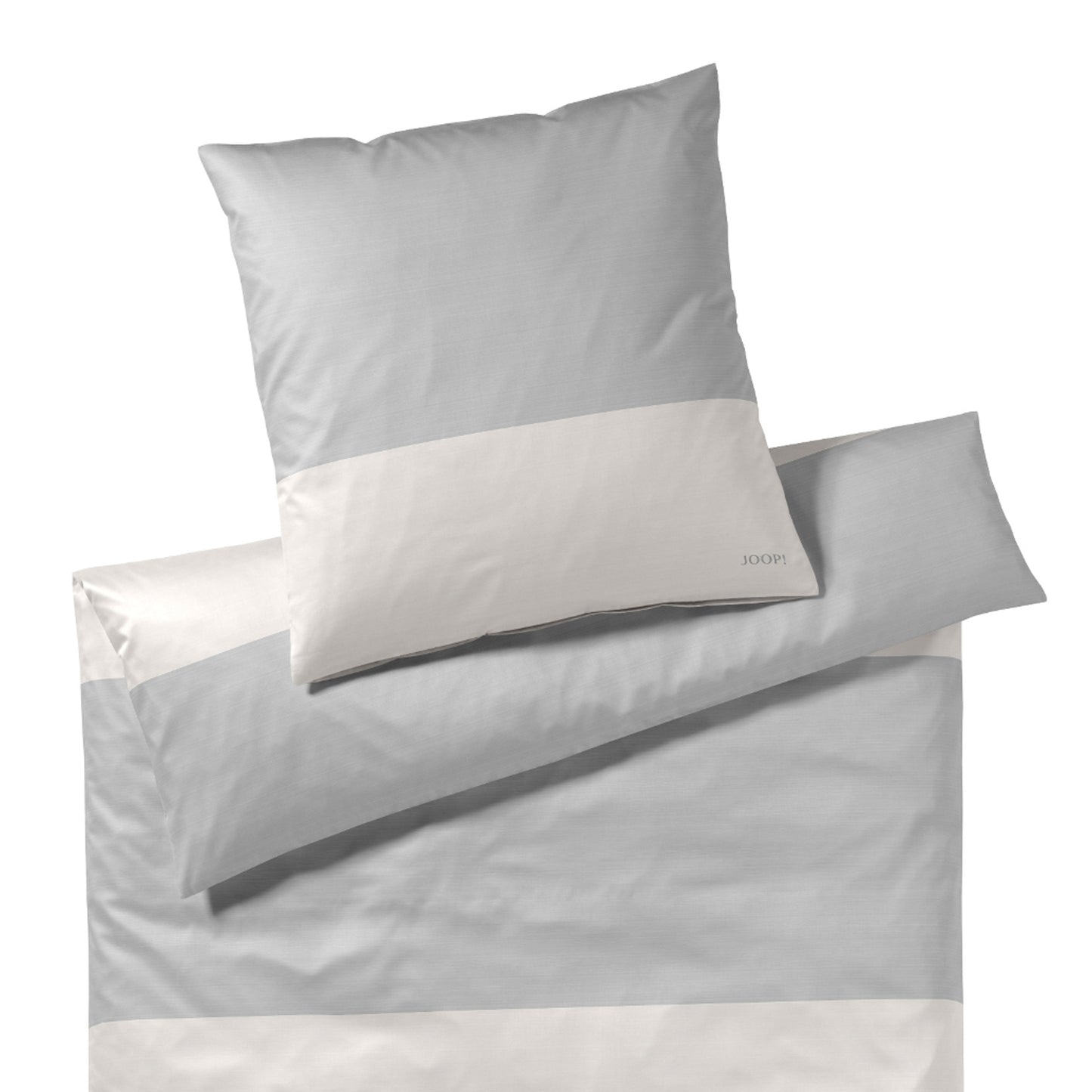 JOOP! Comfort Satin Bettwäsche Split 4118-9 Streifen grau 135x200