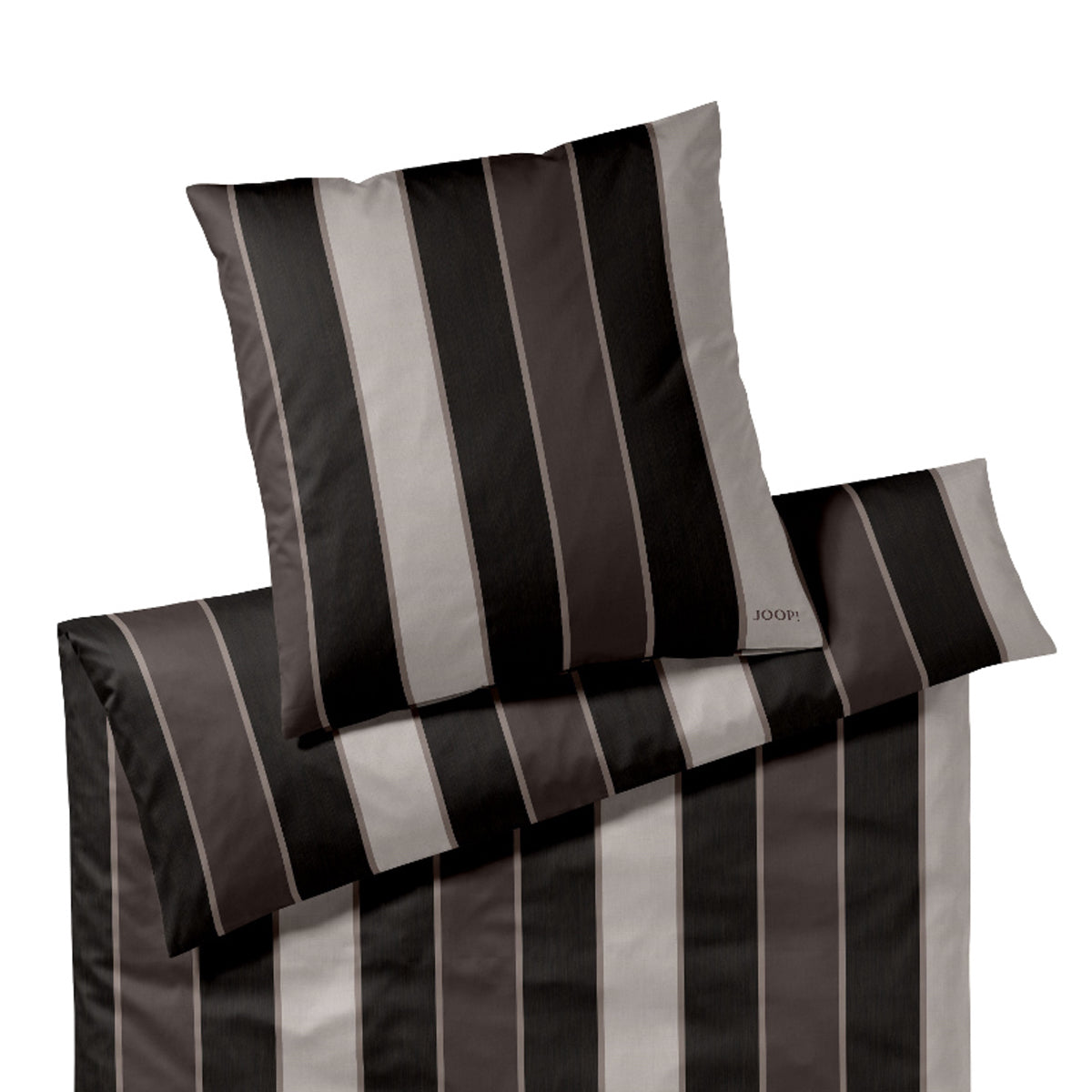 JOOP! Comfort Satin Bettwäsche 4122-9 Stripes Schwarz Braun 135x200