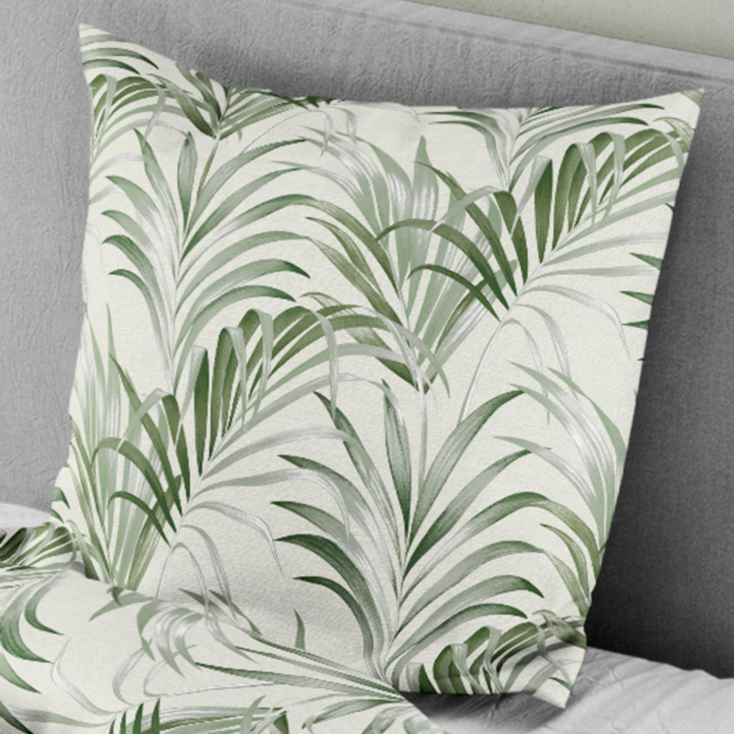 Bettwäsche Bierbaum Mako Satin 4131-30 Blätter Grün Beige 135x200