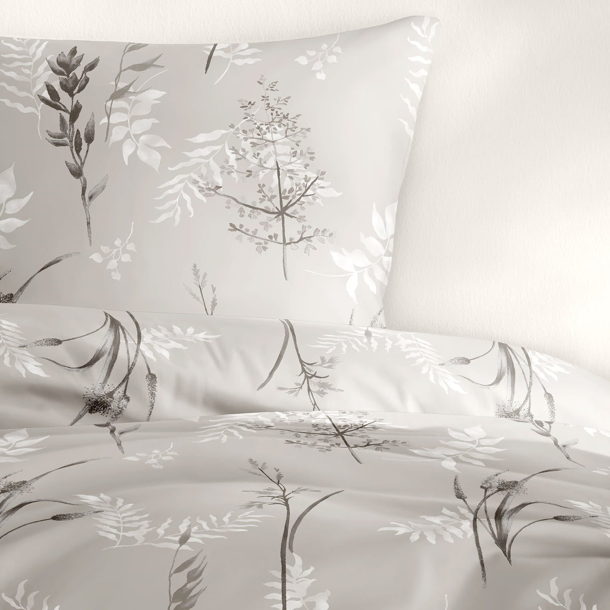 Bettwäsche Bierbaum Mako Satin 4200-80 natur Gräser 135x200