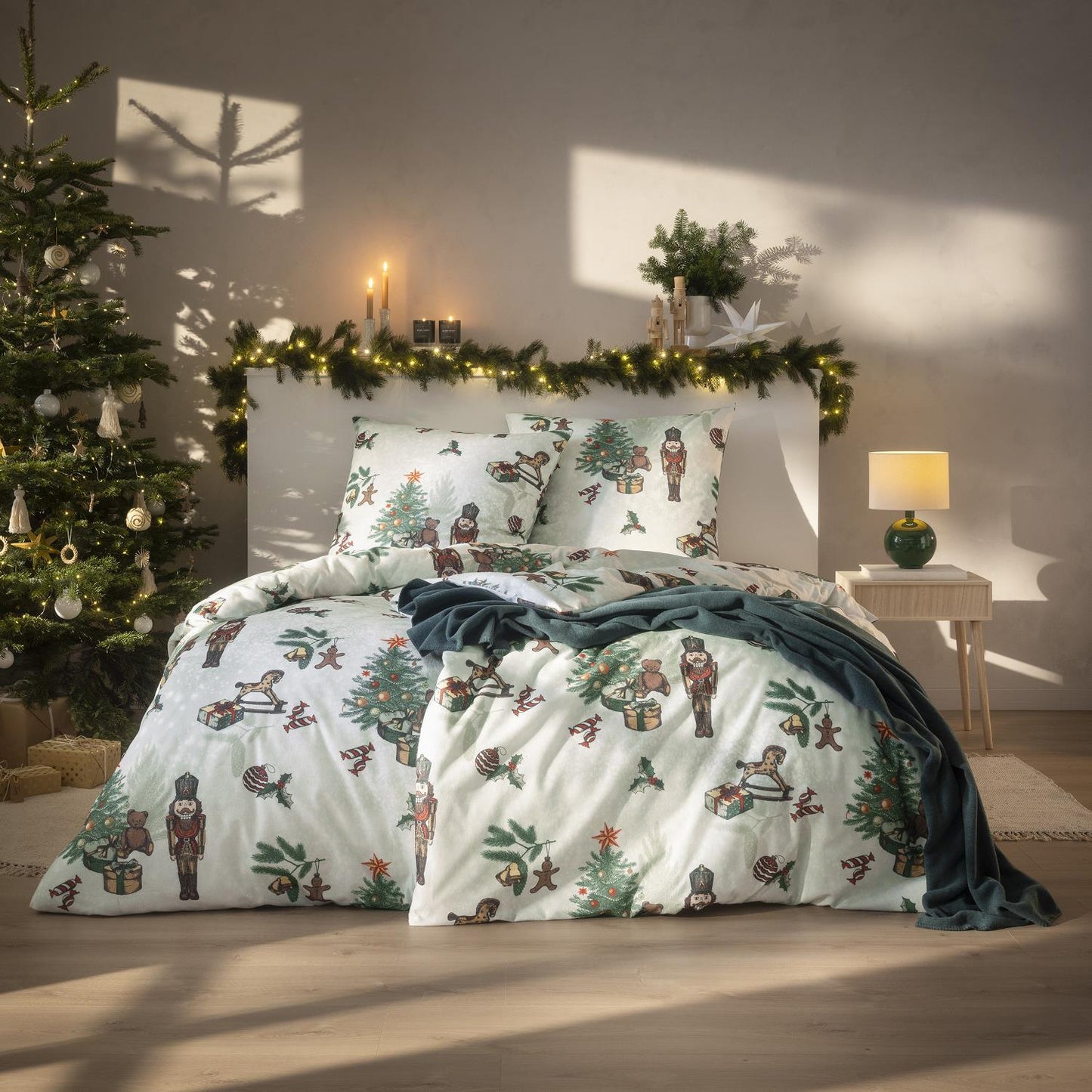Estella Flanell Bettwäsche Nutcracker 4465-460 Nussknacker 135x200