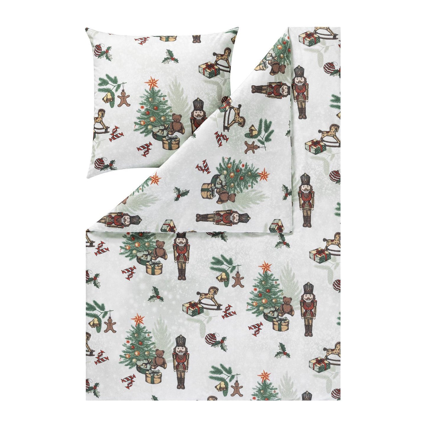 Estella Flanell Bettwäsche Nutcracker 4465-460 Nussknacker 135x200