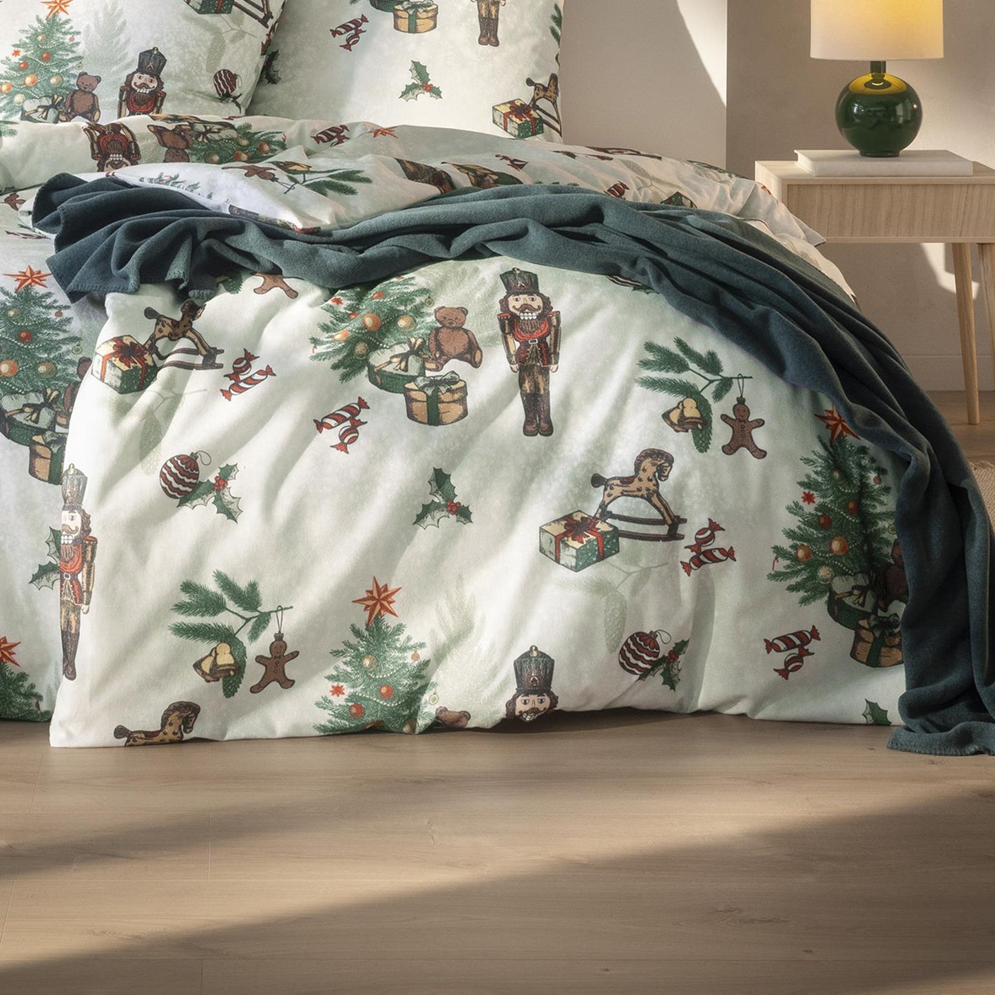 Estella Flanell Bettwäsche Nutcracker 4465-460 Nussknacker 135x200