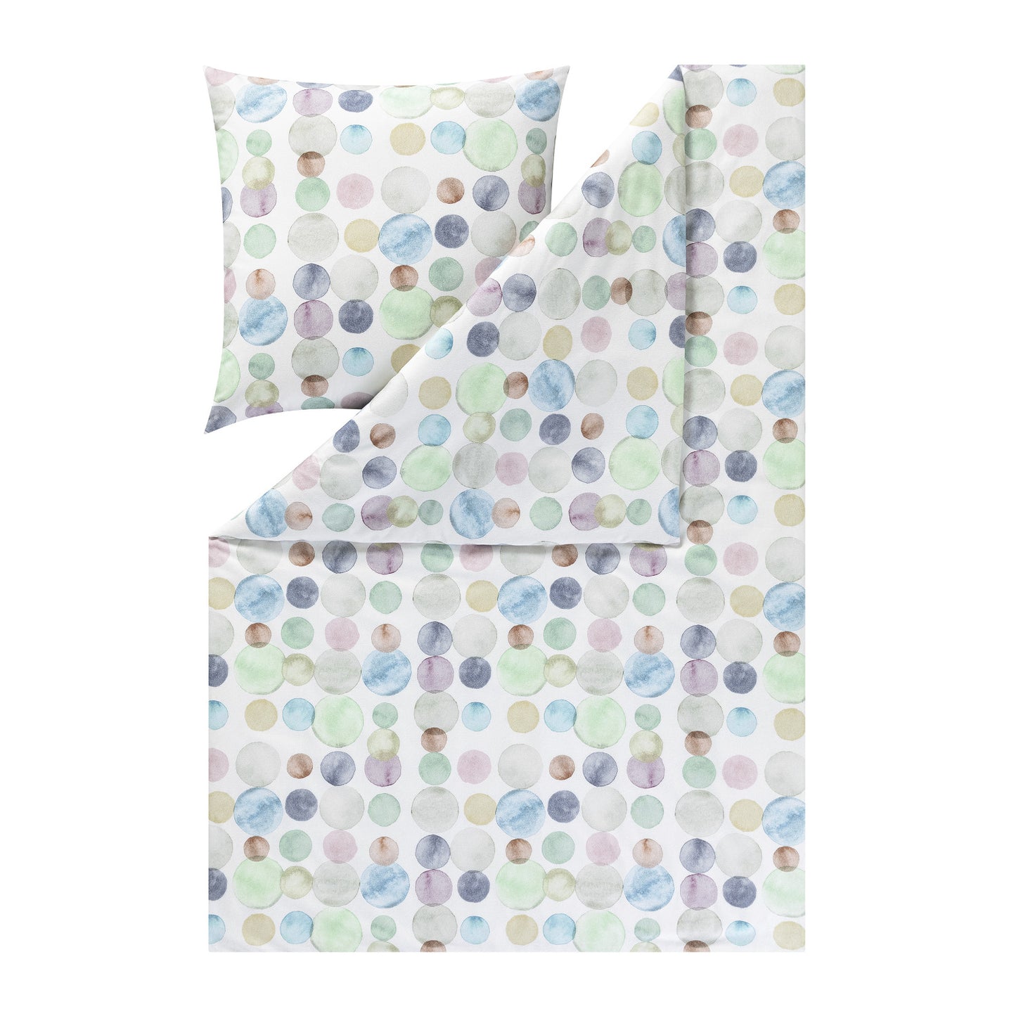 Estella Flanell Bettwäsche Colour Dots 4466-520 Punkte Mint 135x200