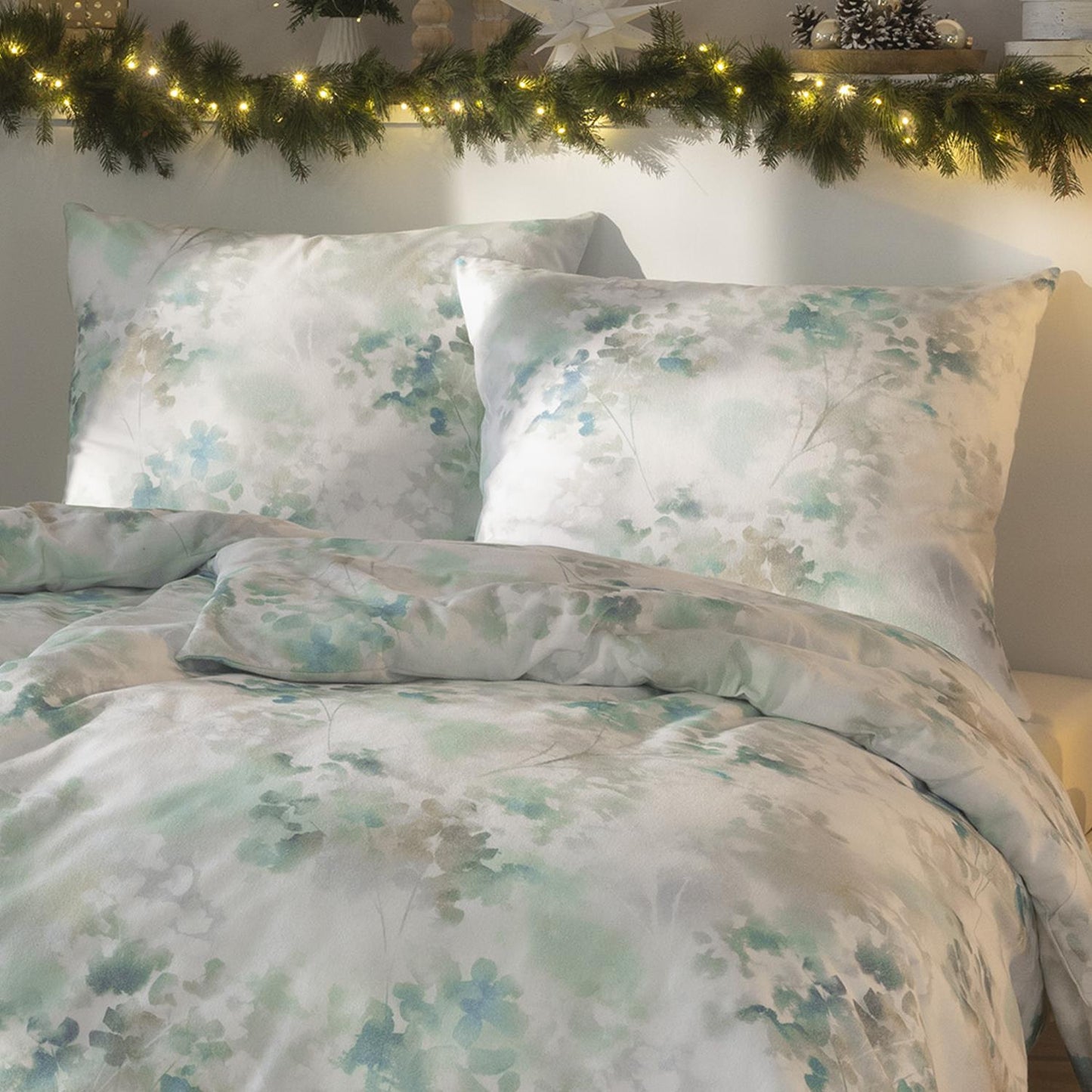 Estella Flanell Bettwäsche Frosted Flowers 4467-630 Blumen 135x200