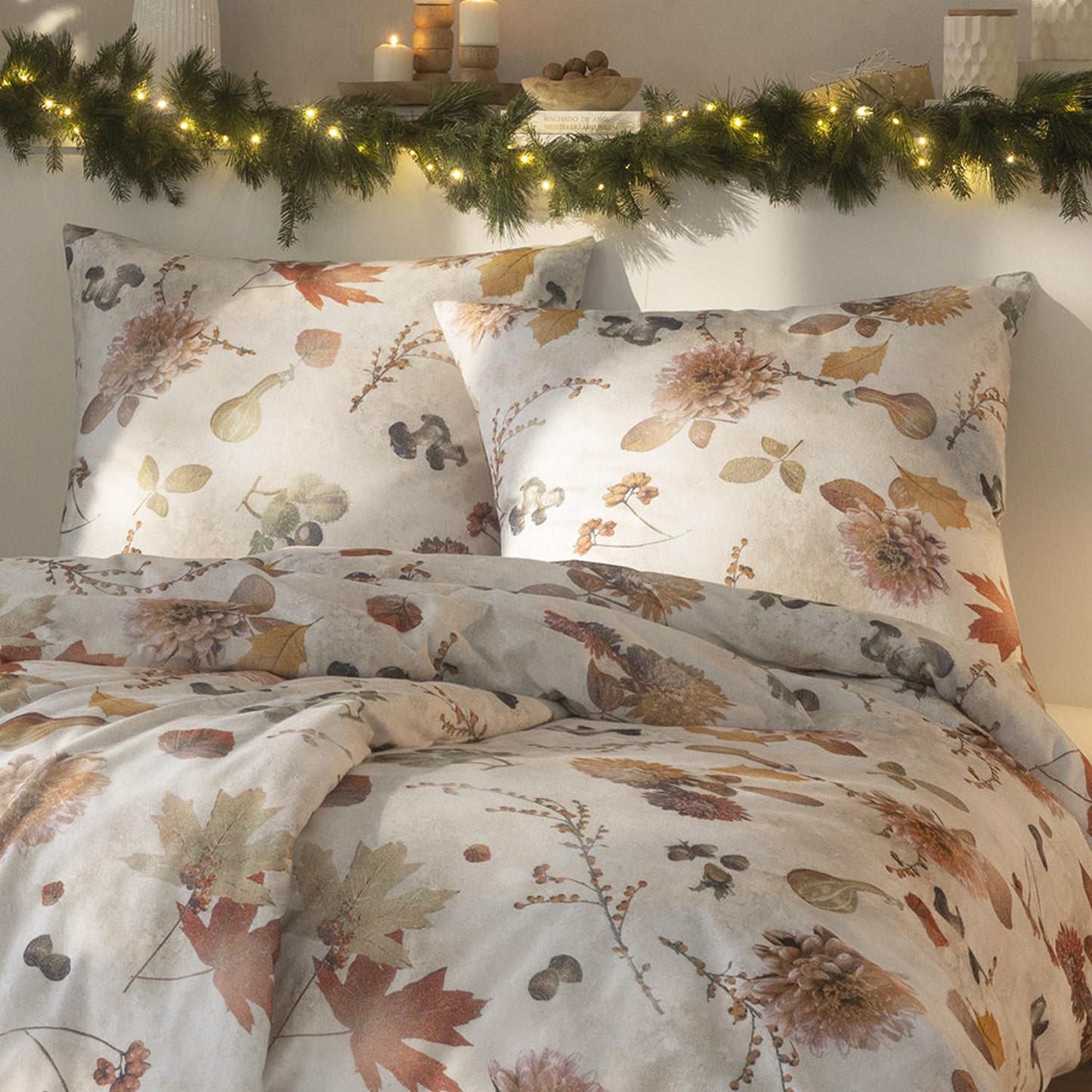 Estella Flanell Bettwäsche Autumn Foliage 4470-325 Blätter 135x200