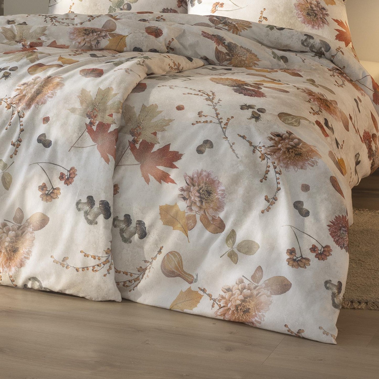 Estella Flanell Bettwäsche Autumn Foliage 4470-325 Blätter 135x200