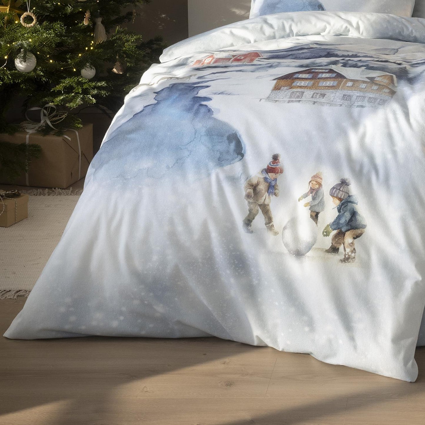 Estella Flanell Bettwäsche Mountain lake 4472-101 Winter Berge 135x200