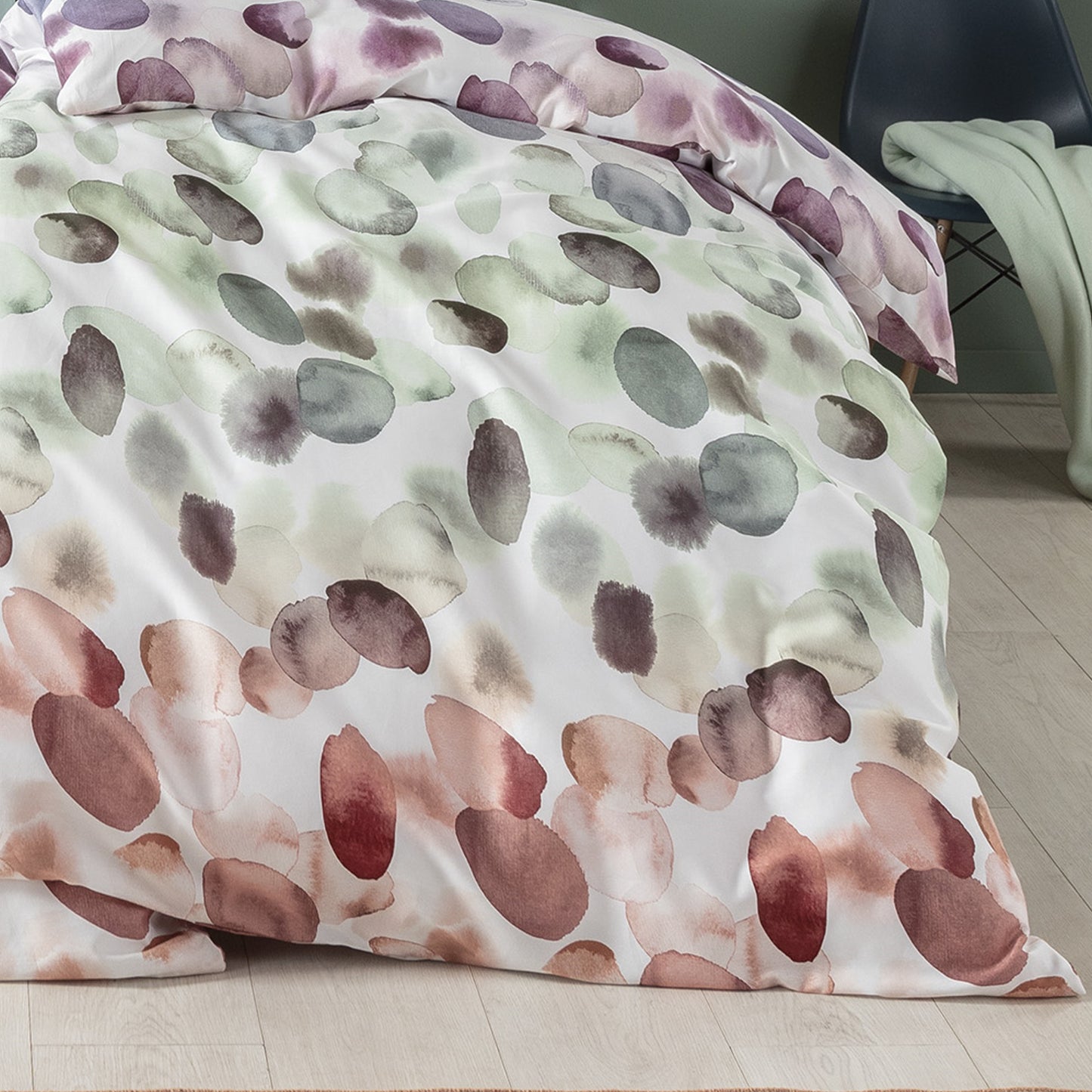 Estella Mako Satin Bettwäsche Millie 4833-985 Tupfen Aquarell 135x200