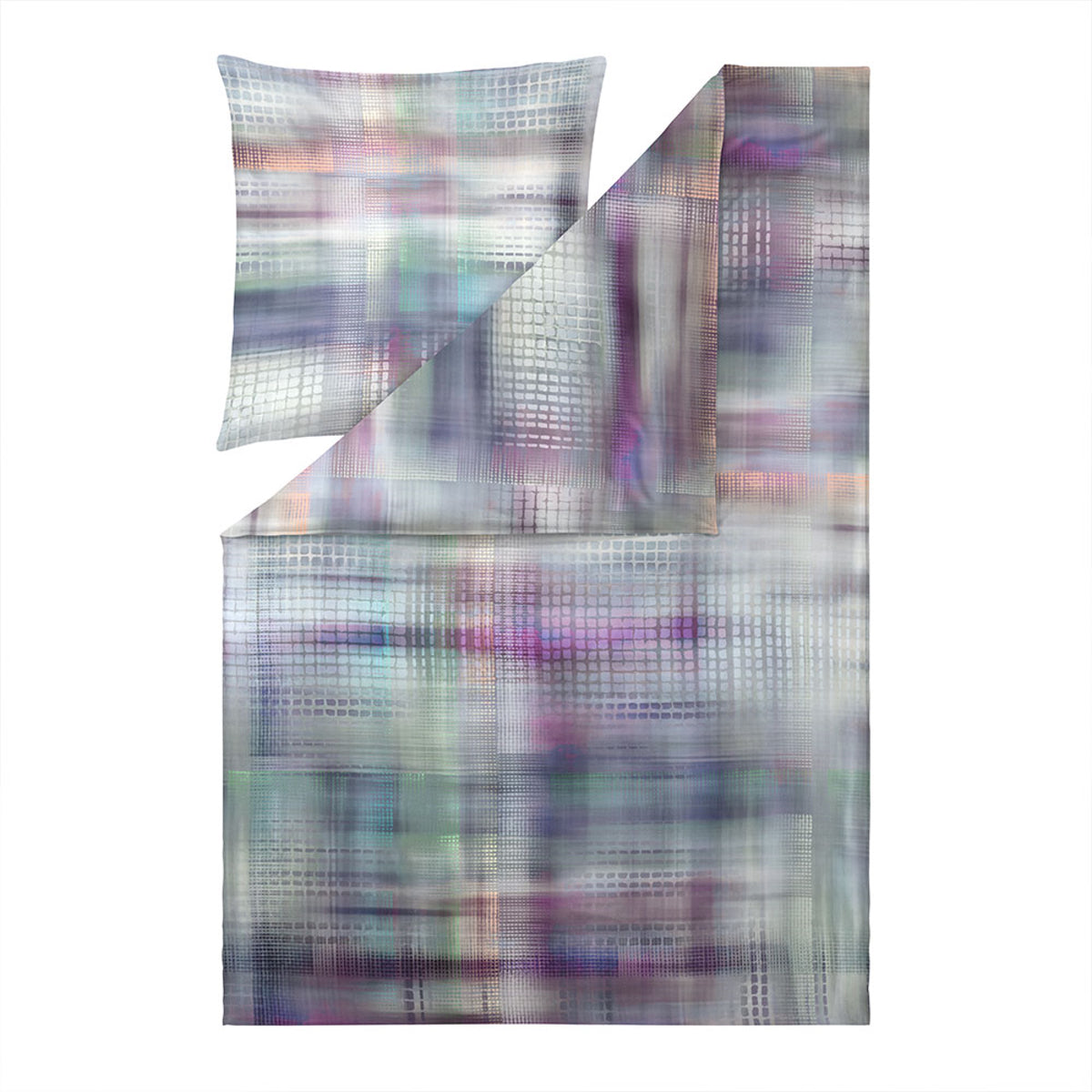 Estella Mako Satin Bettwäsche Pixie 4835-985 kariert 135x200