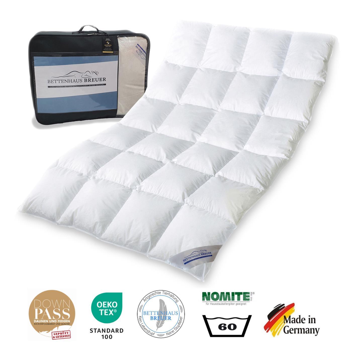 Daunendecke 100% neue Daunen Bettdecke 155x220 Daunenpass 1010g