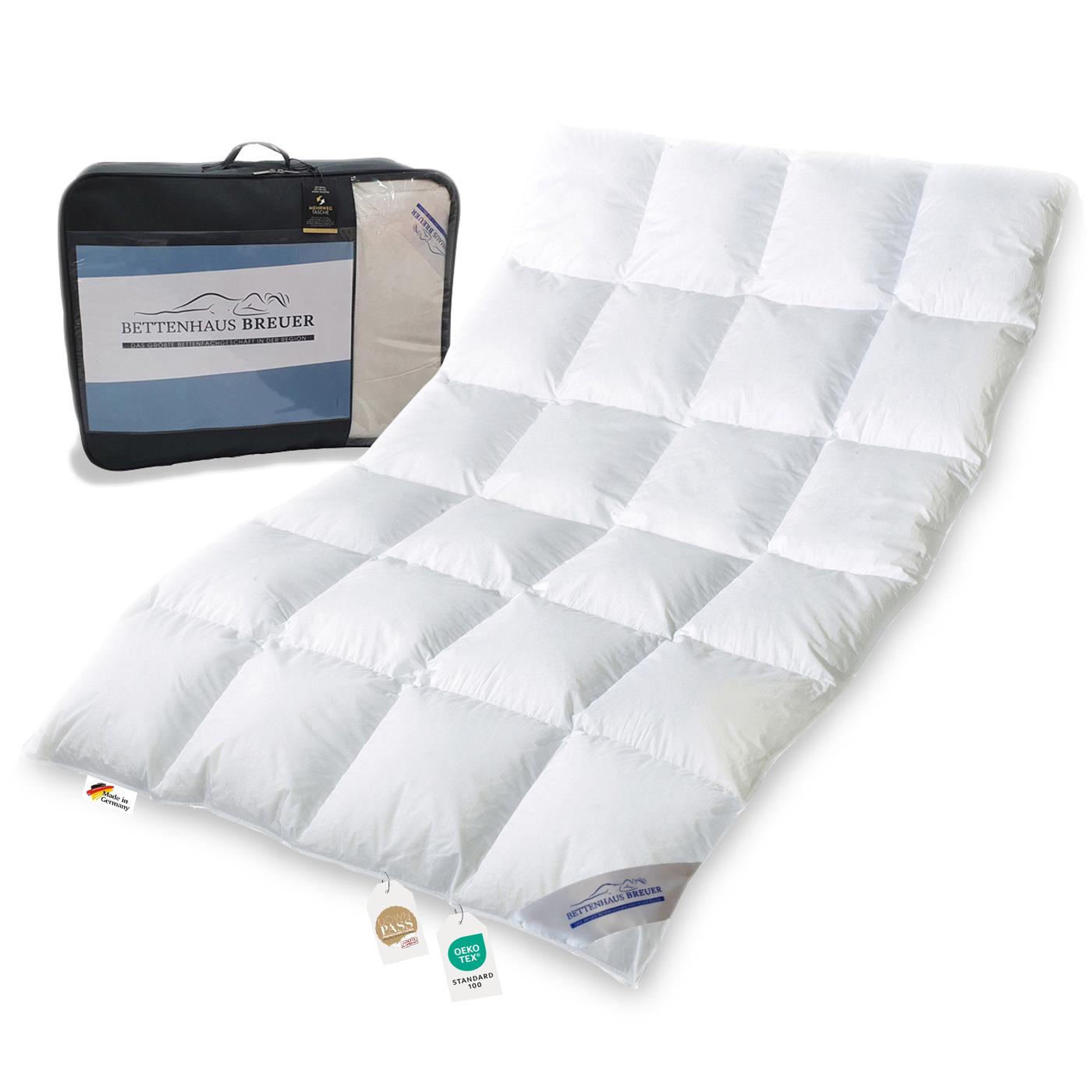 Daunendecke 100% neue Daunen Bettdecke 155x220 Daunenpass 1010g