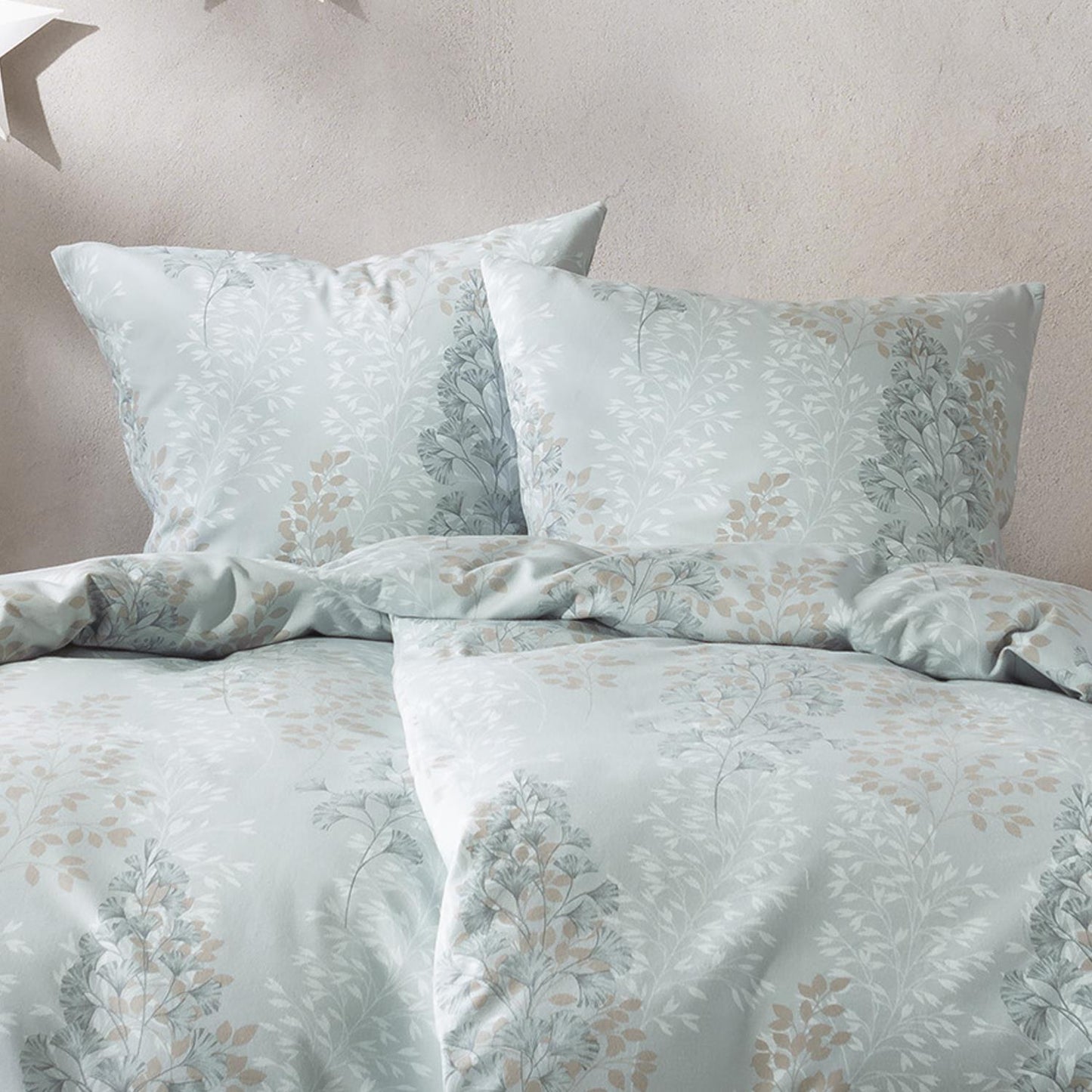 Estella Edelflanell Bettwäsche Merano 5475-614 Rispen Blau 135x200