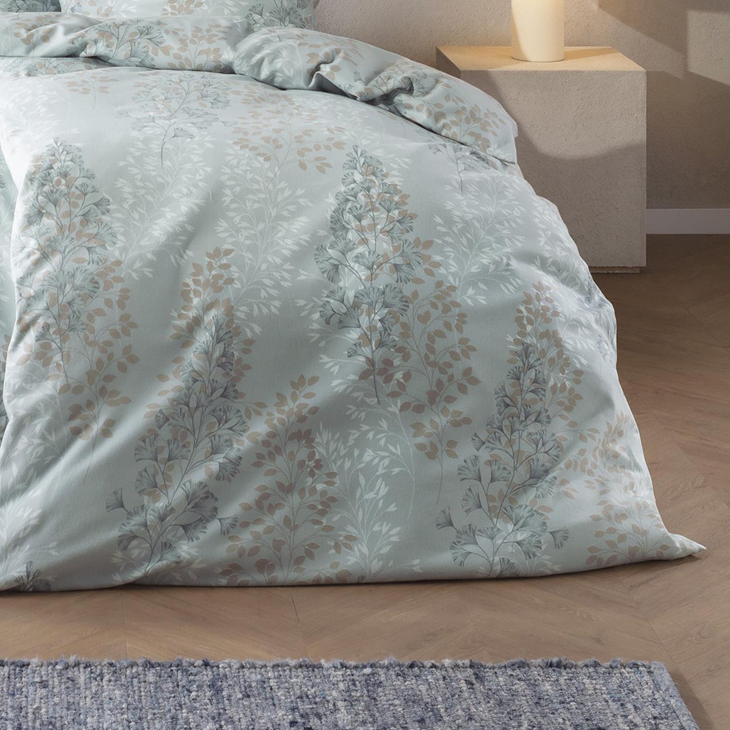 Estella Edelflanell Bettwäsche Merano 5475-614 Rispen Blau 135x200