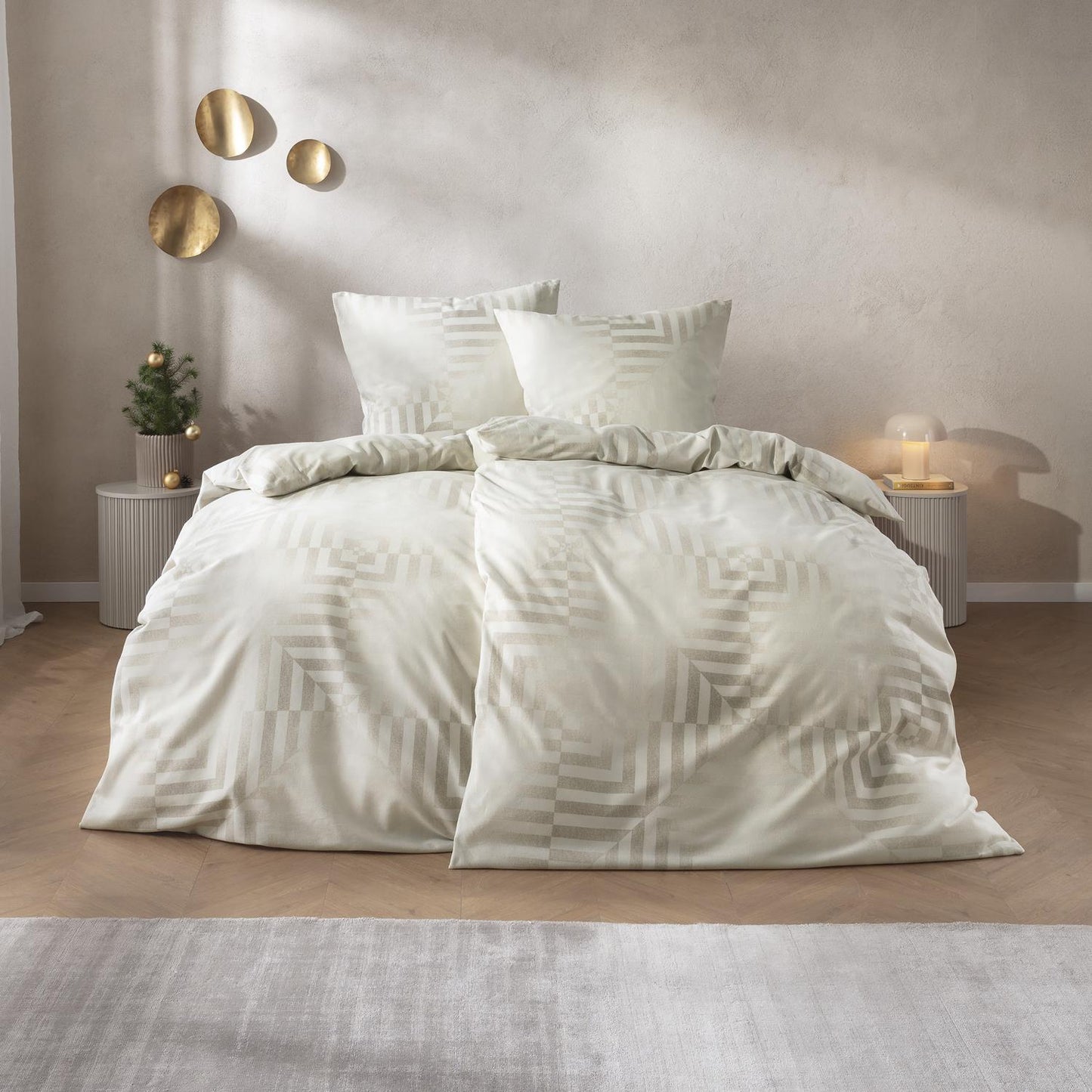 Estella Edelflanell Bettwäsche Brunico 5476-230 Natur Taupe 135x200